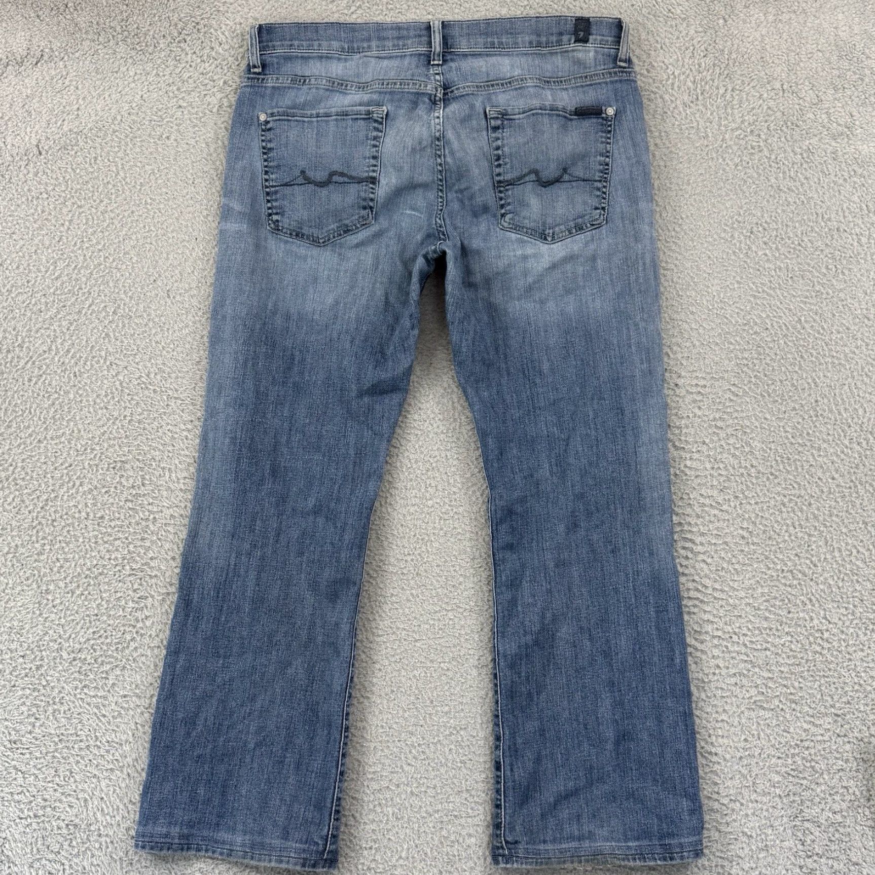 7 For All Mankind 7 For All Mankind Bootcut Jeans Mens 34x31 Blue Light Wash Denim Stretch Regular Slim Fit Pockets Logo USA City 7 For All Mankind Austyn Mens Jeans Size US 34 / EU 50 - 6 Thumbnail