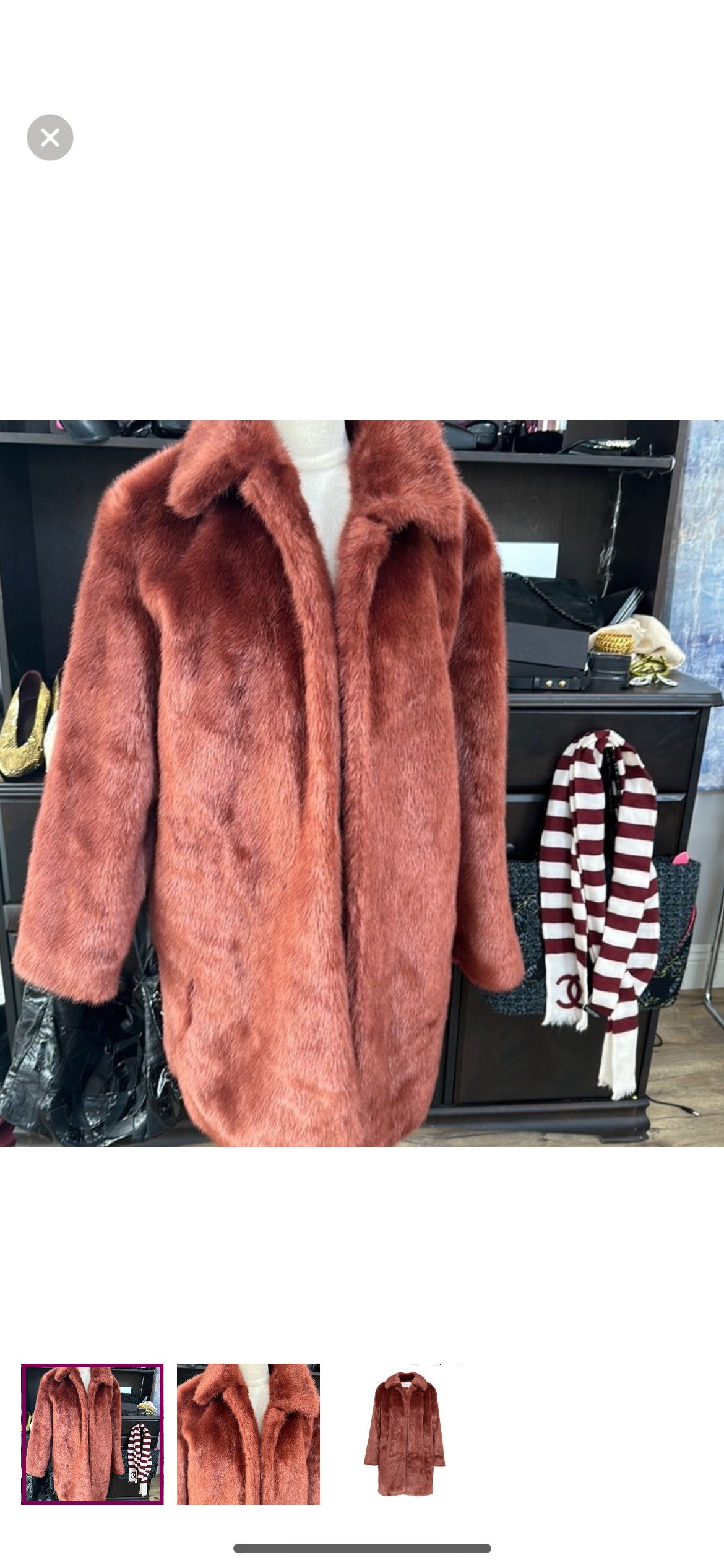 Frame Frame Faux Fur Coat Size L / US 10 / IT 46 - 2 Thumbnail