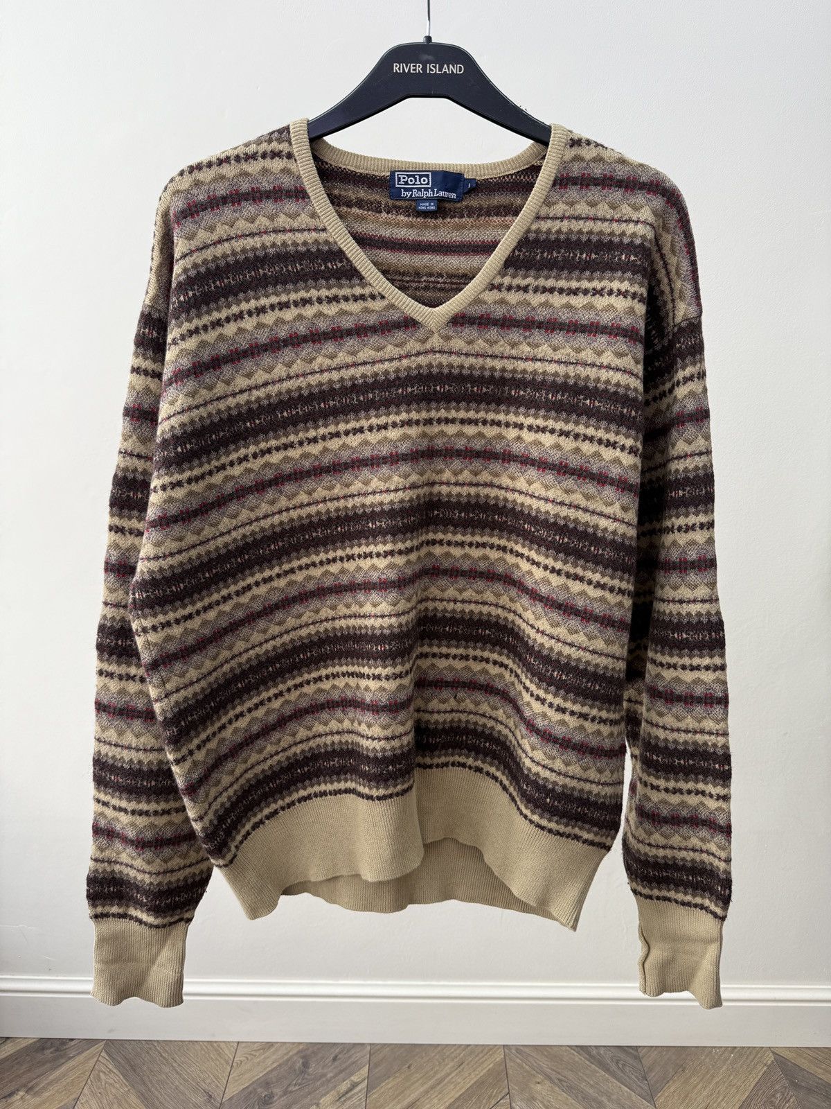 Polo Ralph Lauren Vintage Polo Ralph Lauren Lambswool Nordic V- Neck sweater Size US L / EU 52-54 / 3 - 2 Thumbnail