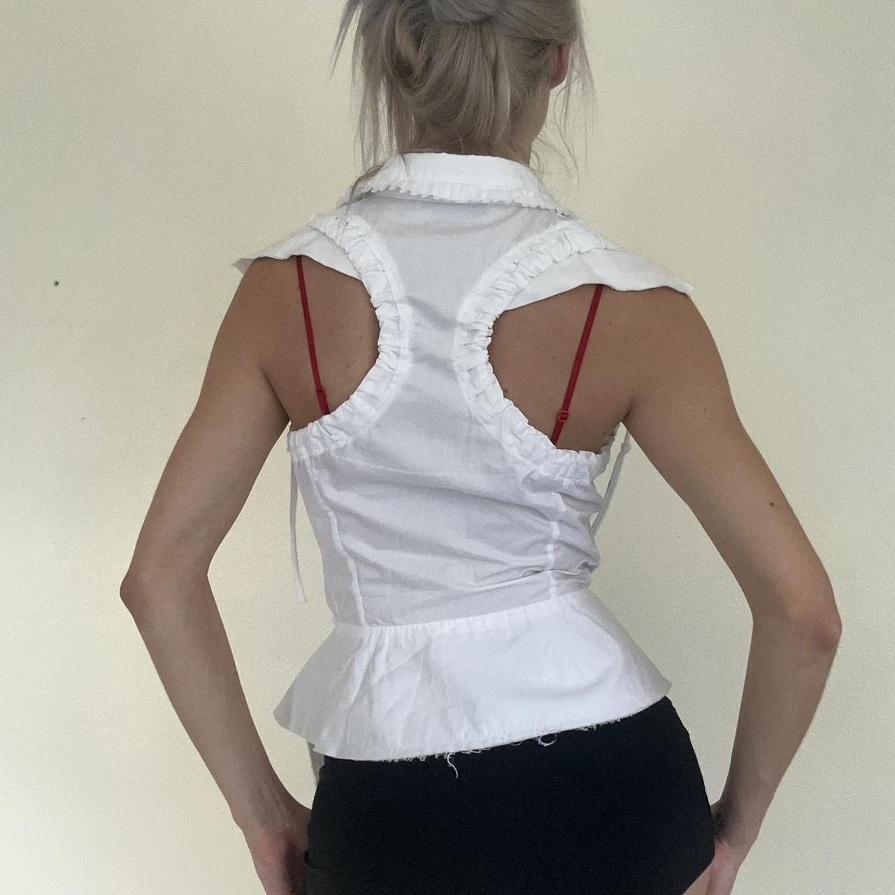 Ottolinger white asymmetrical ruffled shirt- sold out online -rare Size S / US 4 / IT 40 - 4 Thumbnail