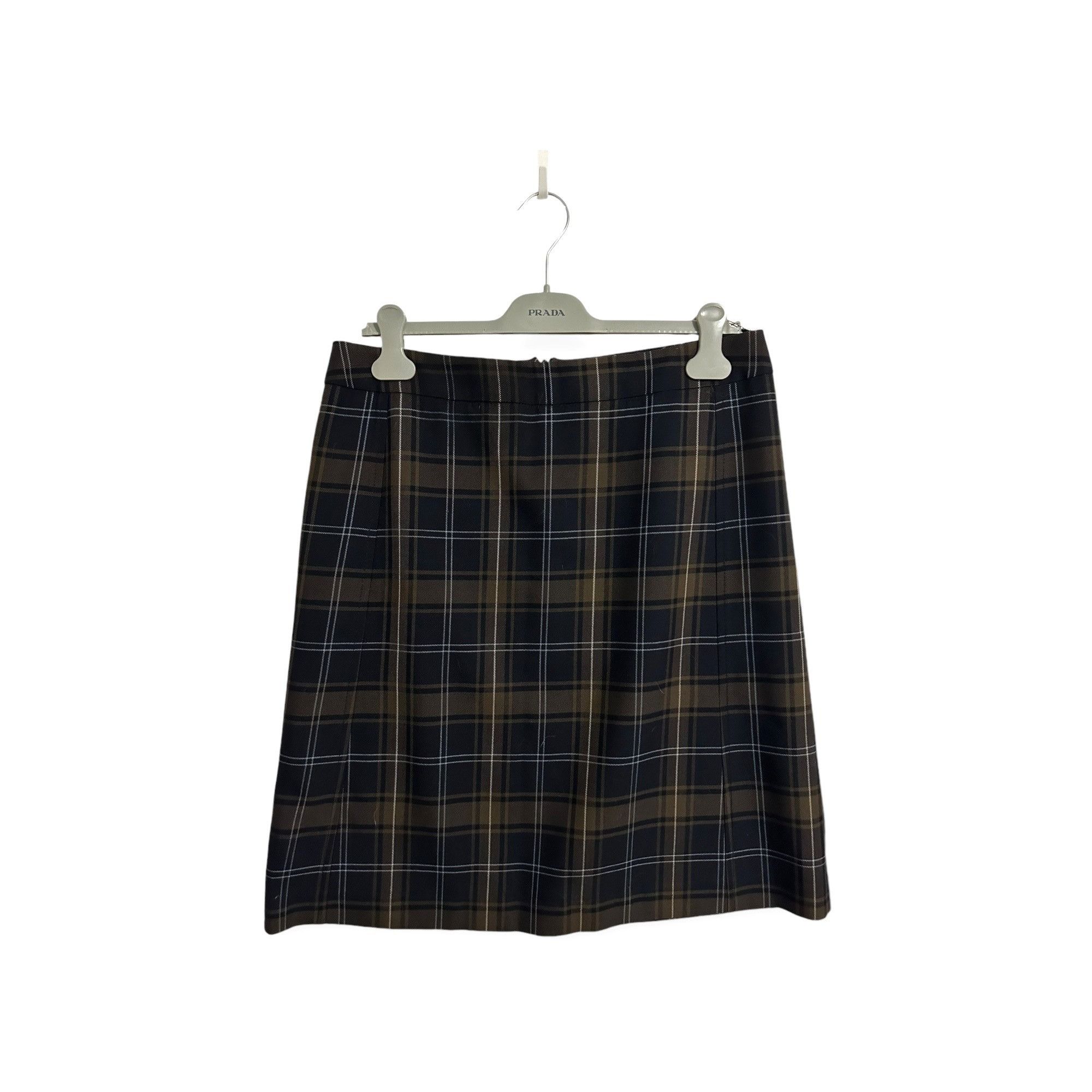 Miu Miu Miu Miu Tartan Wool A-Line Skirt Size 44 Size 30" / US 8 / IT 44 - 1 Thumbnail