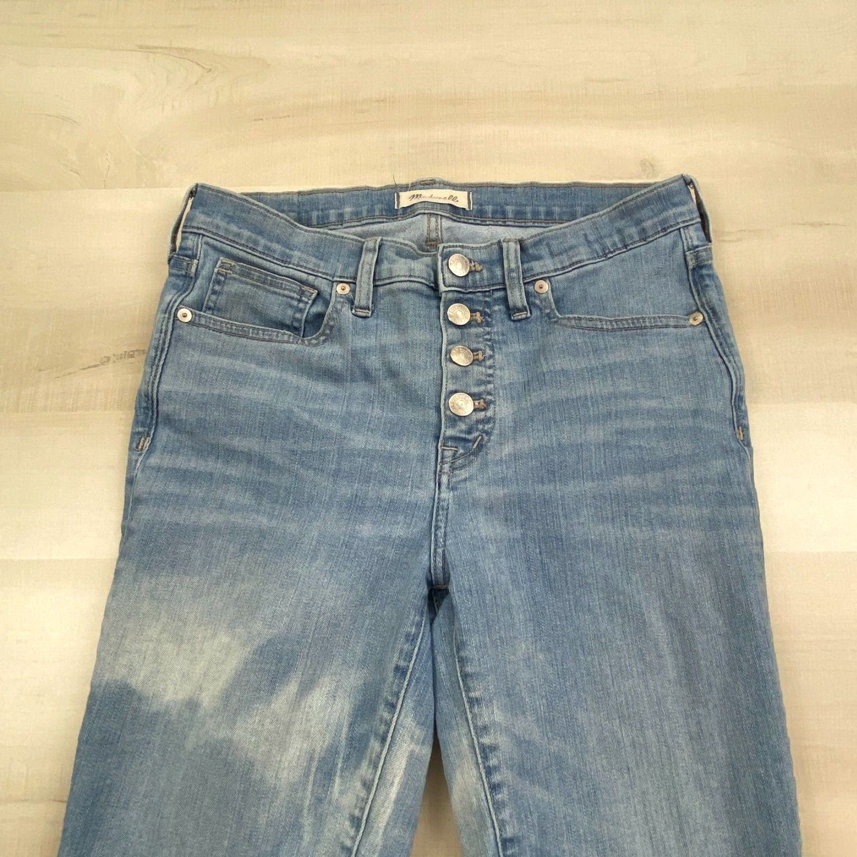 Madewell Madewell Women's Blue High Rise Skinny Crop Jeans 29 Medium Wash Cotton Blend Size 29" - 2 Thumbnail