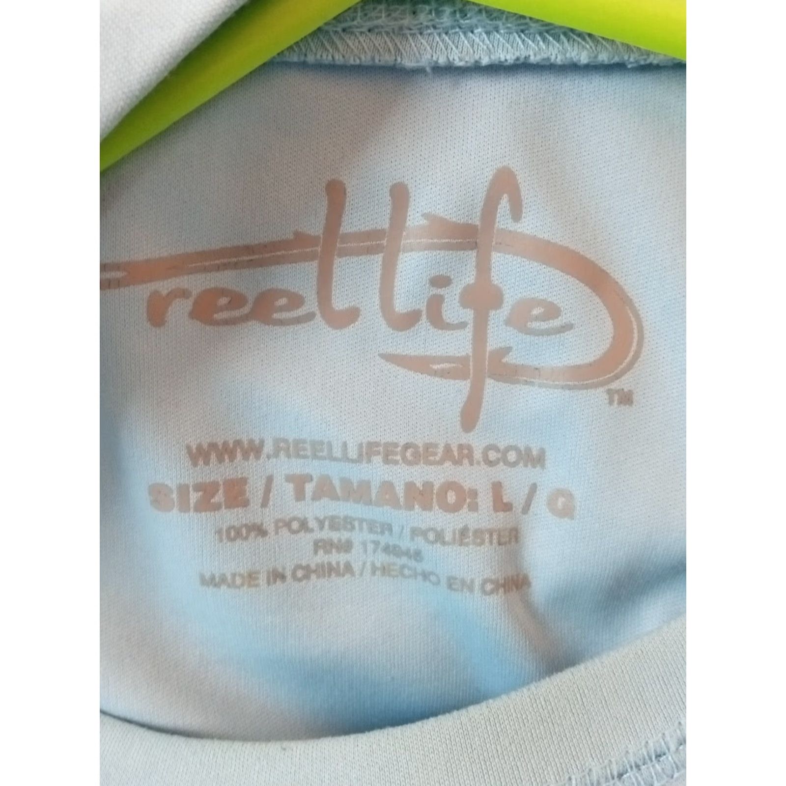 Alife REEL LIFE Large UV Protection LS Fishing Shirt 44" Chest Pullover Outdoors Men Blue Fish UV Protection Shirt Mens LS Shirt Size US L / EU 52-54 / 3 - 5 Thumbnail