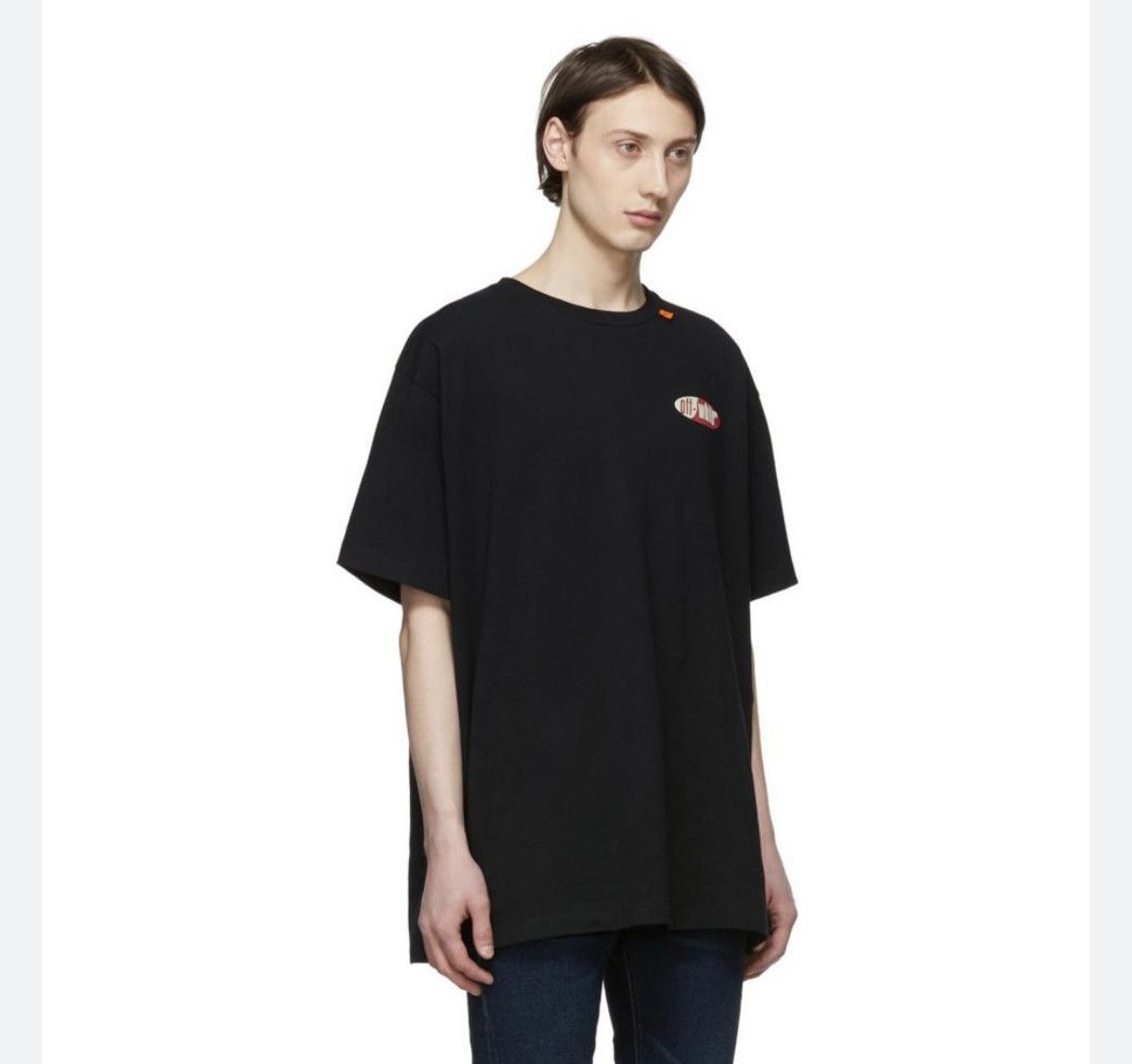 Off-White Men's Black & Red Oversized Split Logo T-shirt Size US S / EU 44-46 / 1 - 2 Thumbnail