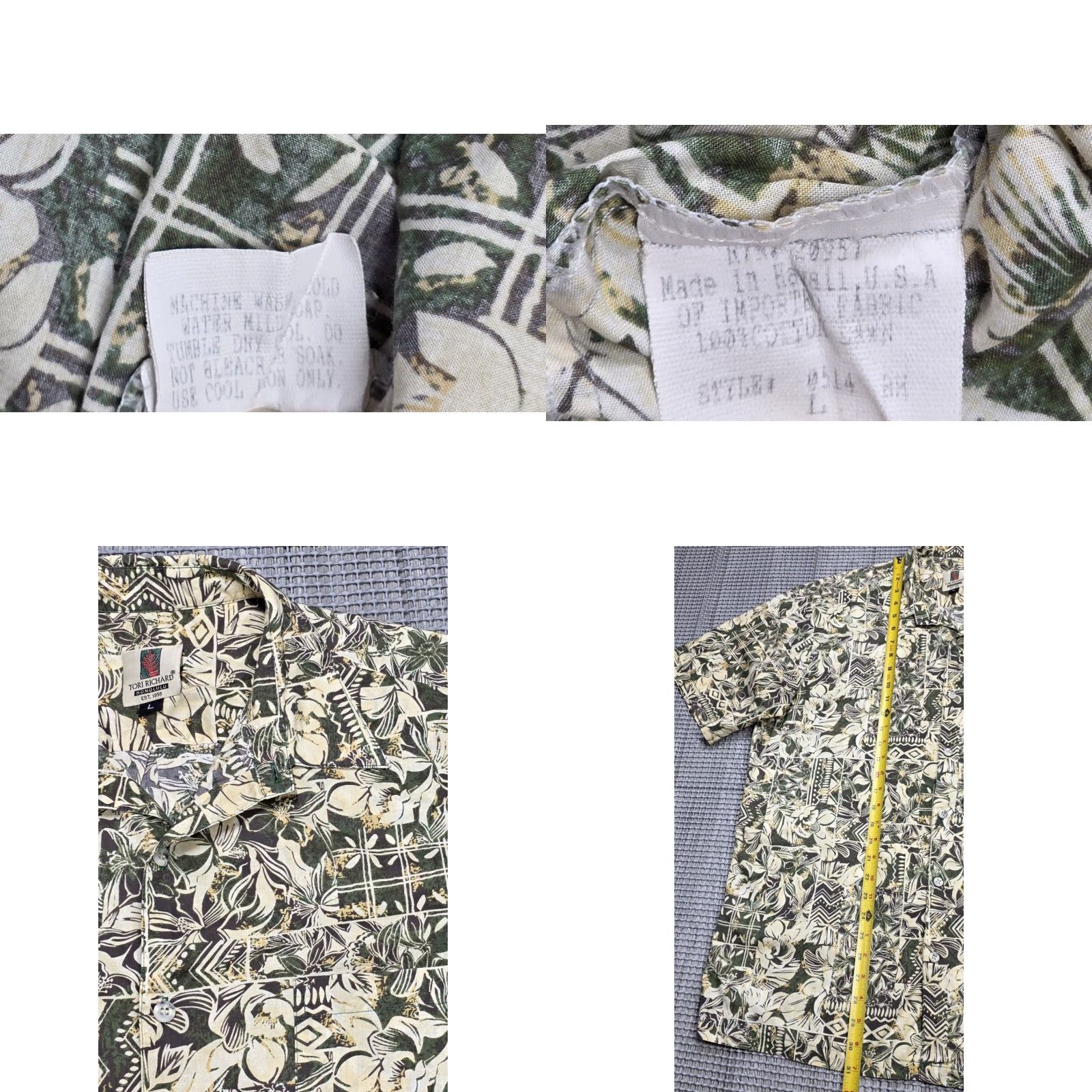 Tori Richard VTG Tori Richard Honolulu Short Sleeve Shirt Mens L Green Cotton Lawn USA Floral Hawaiian Button-Up Fast Shipping Size US L / EU 52-54 / 3 - 8 Thumbnail