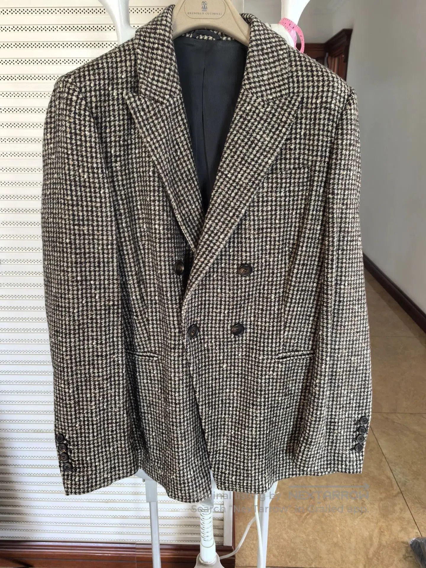 Brunello Cucinelli Brunello Cucinelli Houndstooth Wool Blazer. Size US L / EU 52-54 / 3 - 1 Thumbnail