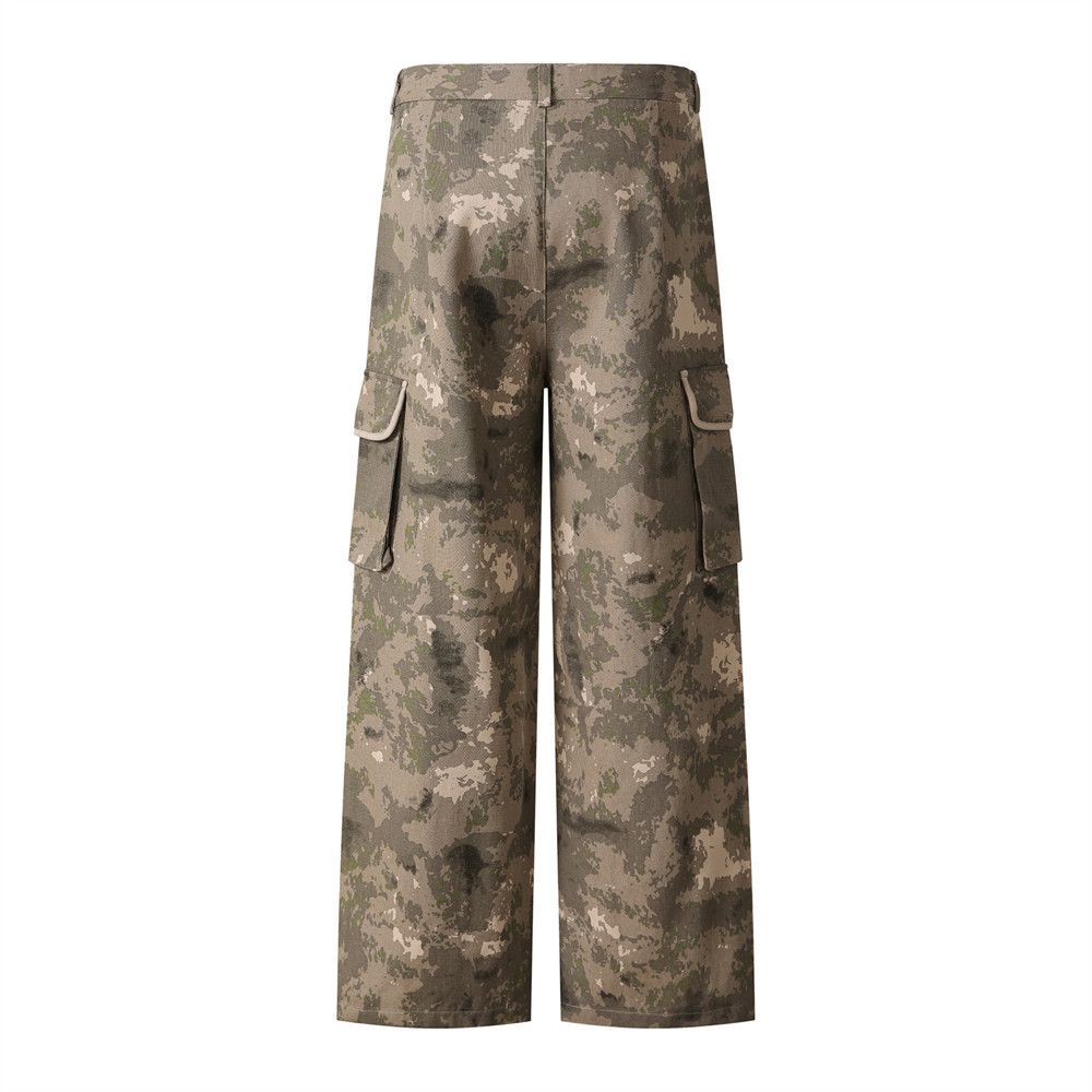Vintage Men's loose casual straight retro camouflage work trousers Size US 32 / EU 48 - 2 Thumbnail
