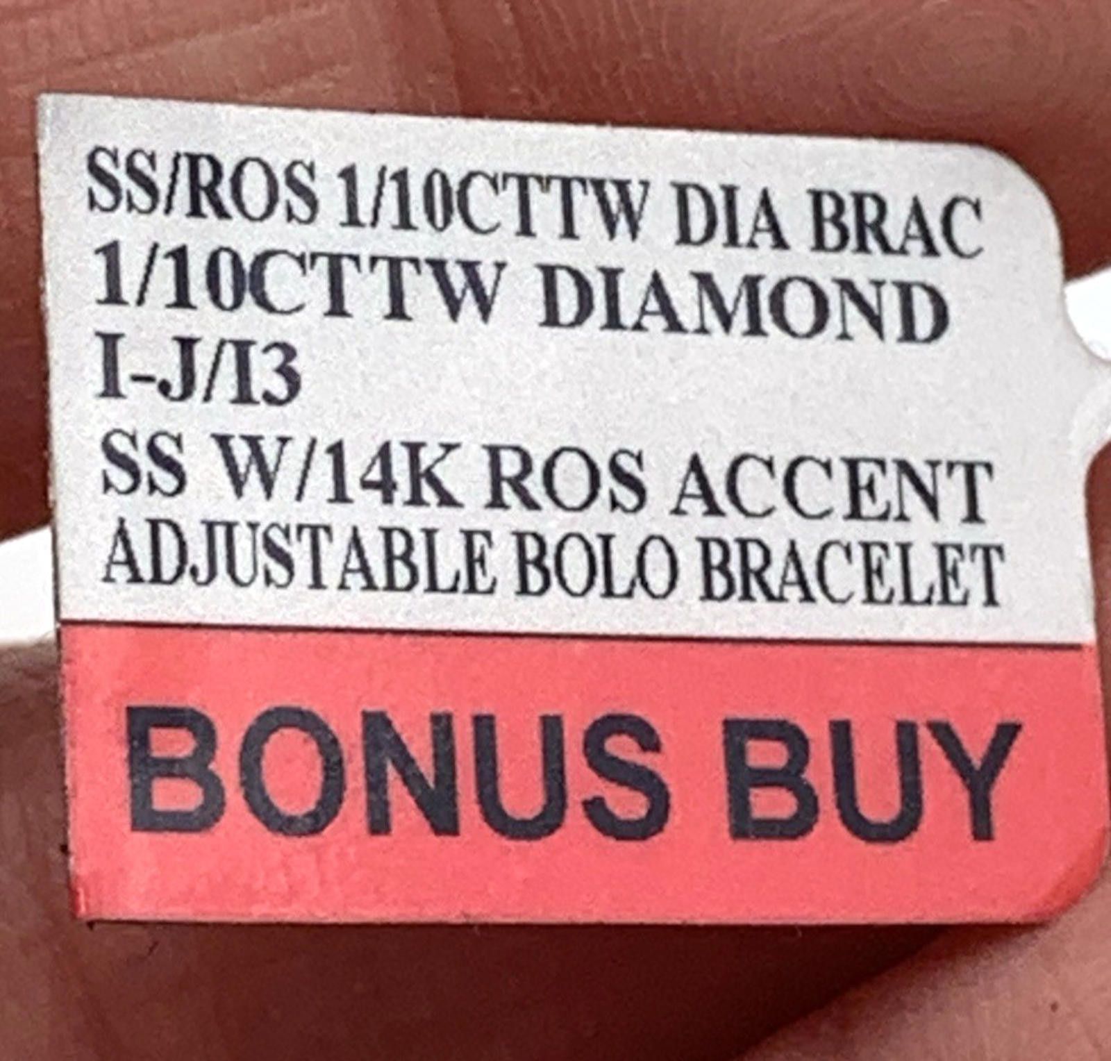 Other 14kt Rose Accent Gold Diamond Open Heart Adjustable Bracelet Size ONE SIZE - 8 Thumbnail