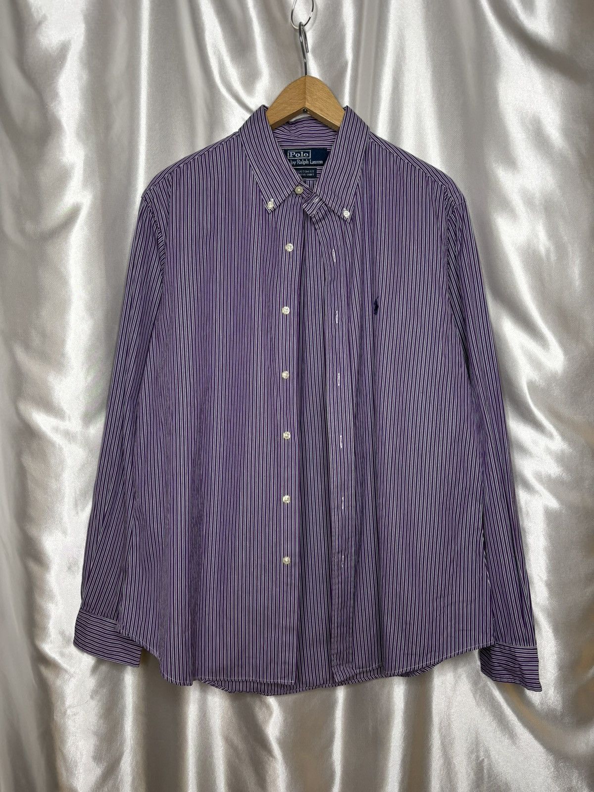 Polo Ralph Lauren × Ralph Lauren × Vintage vintage purple striped button up shirt Polo Ralph Lauren Size US L / EU 52-54 / 3 - 2 Thumbnail