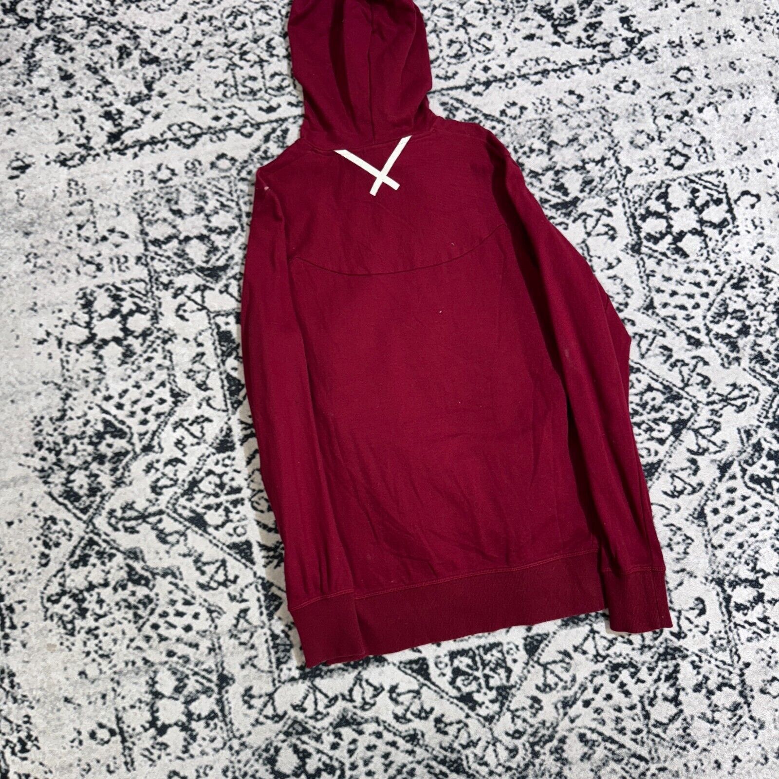 Adidas × Vintage Vintage Adidas Unisex Burgundy Cotton Hoodie Size S 90s Y2K Size US S / EU 44-46 / 1 - 9 Thumbnail