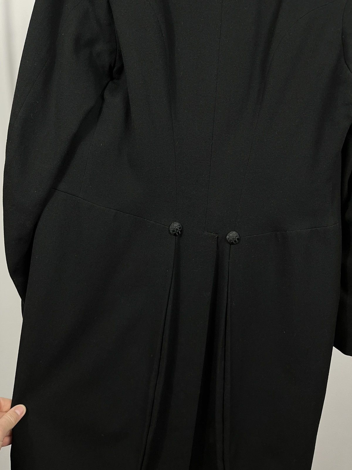 Other Vintage Black Tailcoat Style Long Coat Jacket Satin Collar Size US S / EU 44-46 / 1 - 12 Thumbnail