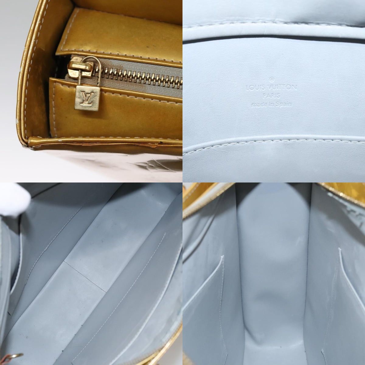 Louis Vuitton LOUIS VUITTON Monogram Vernis Columbus Tote Bag Gris M91028 Size ONE SIZE - 11 Thumbnail