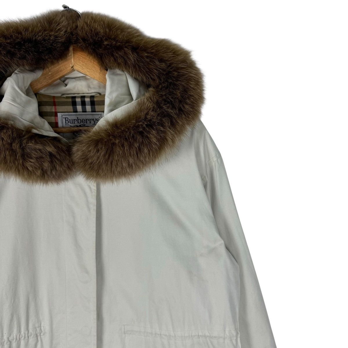 Burberry 🌟BURBERRY FUR HOODIE NOVA CHECK JACKET Size M / US 6-8 / IT 42-44 - 4 Thumbnail