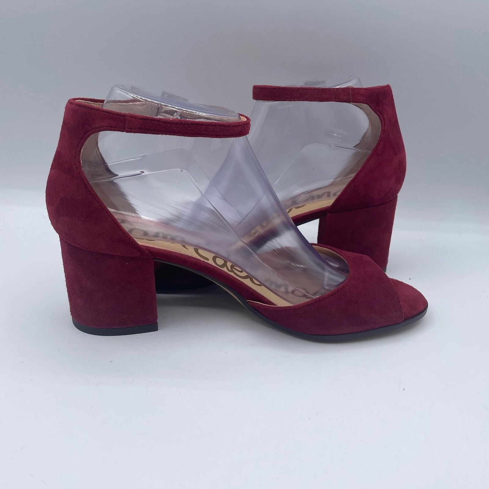 Sam Edelman Sam Edelman Susie Pumps Heels Red Suede Ankle Strap Open 7.5 Size US 7.5 / IT 37.5 - 5 Thumbnail