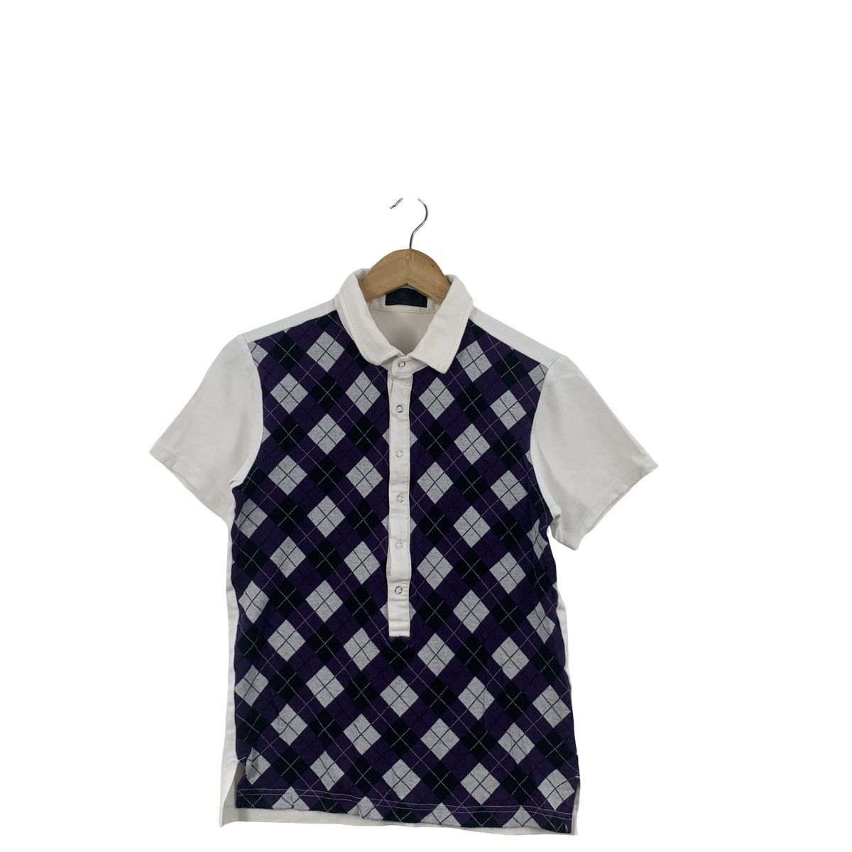 Other ATELIER SAB MEN A.S.M Japanese Designer Argyle Pattern Polo Size US XS / EU 42 / 0 - 4 Thumbnail