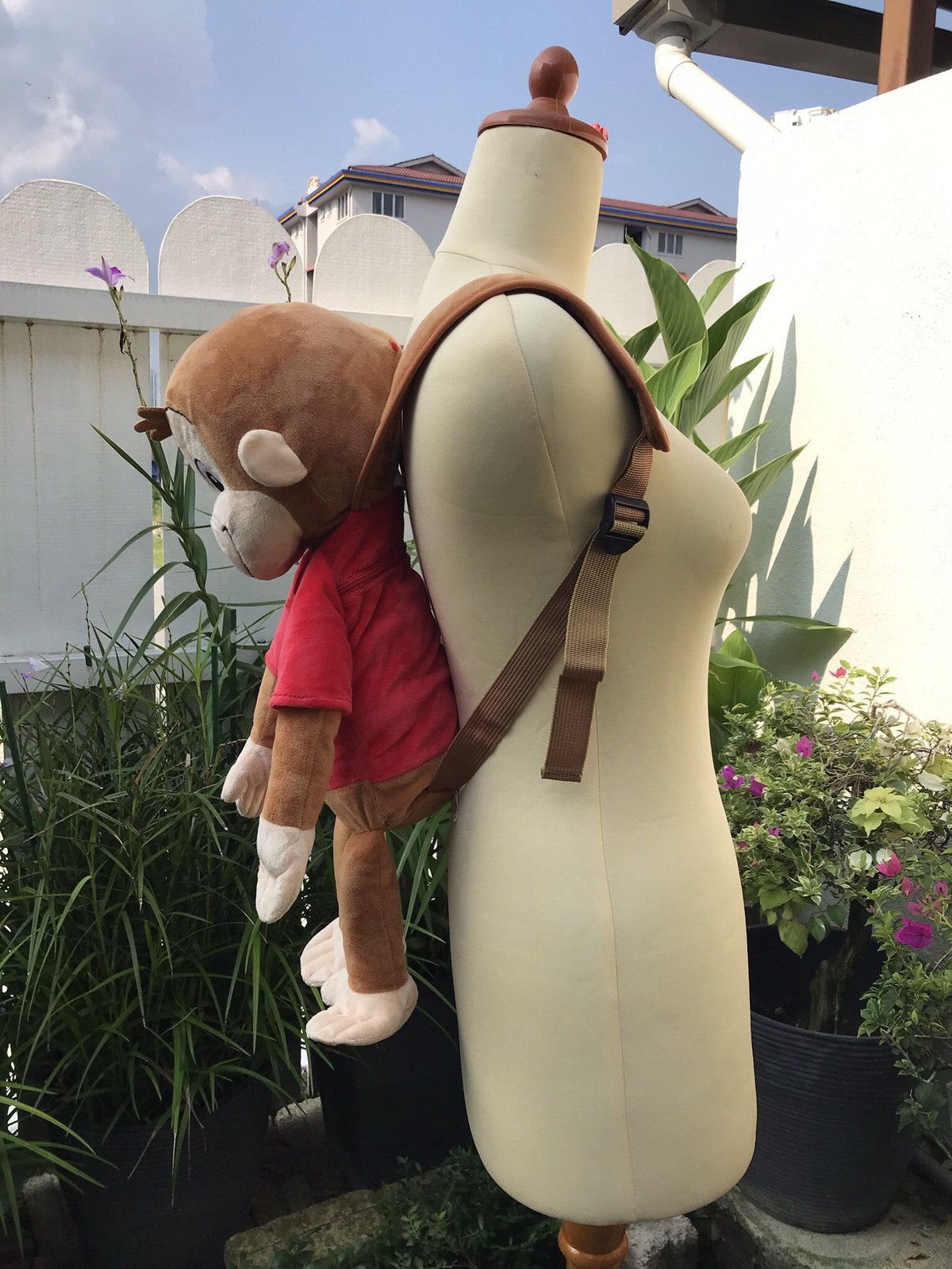 Japanese Brand VINTAGE CURIOUS GEORGE PREMIUM PLUSH BACKPACK Size ONE SIZE - 3 Thumbnail