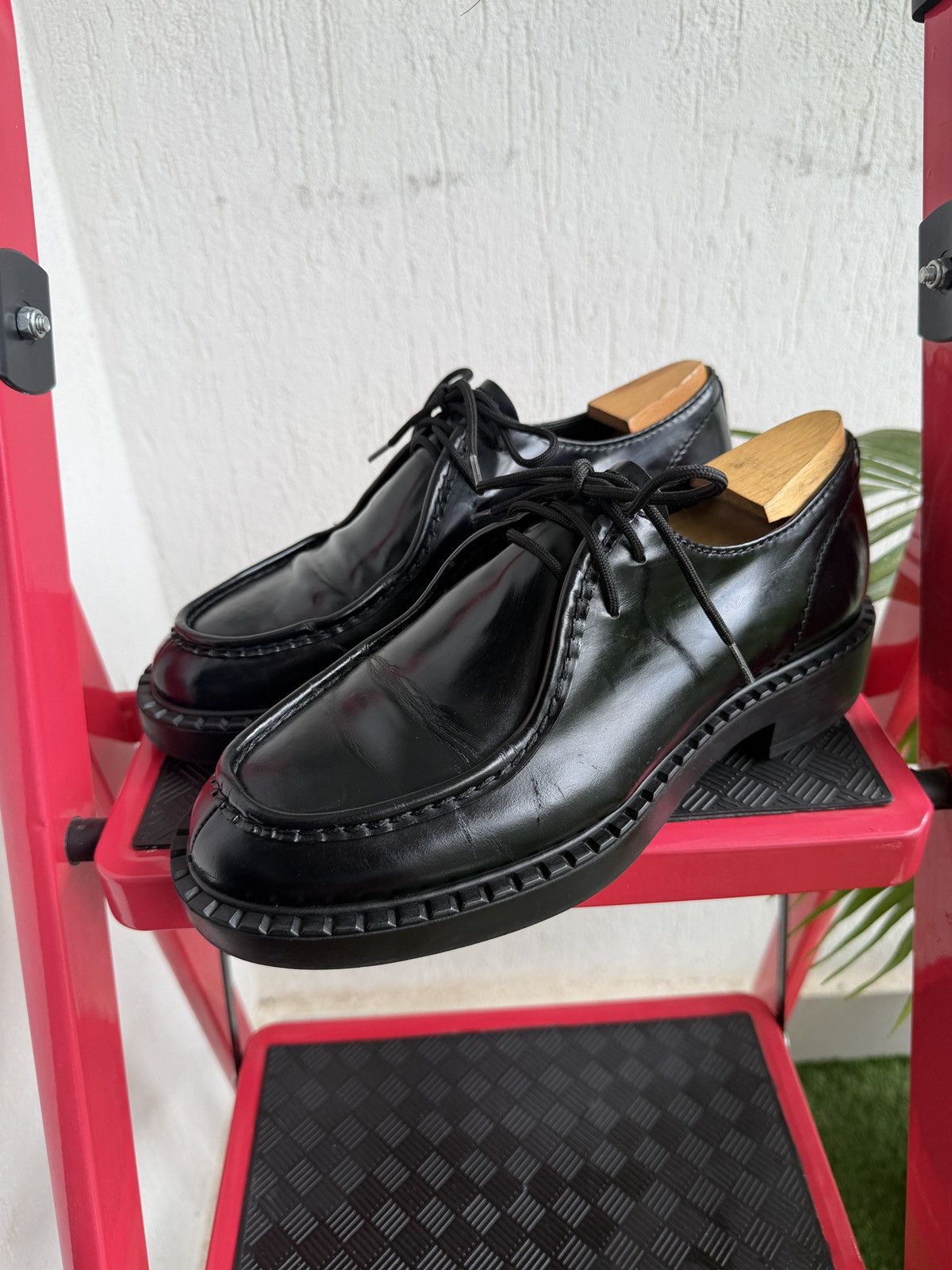 Prada brush leather loafers Size US 7 / EU 40 - 1 Thumbnail