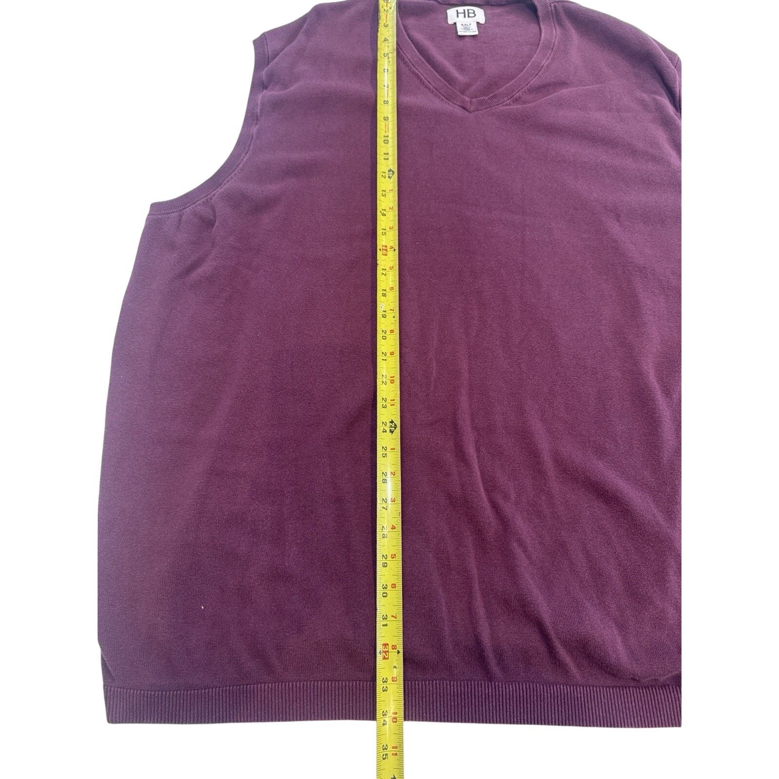 Other Harbor Bay Sweater Vest Mens 6XLT Burgundy VNeck 100% Cotton Size US XXL / EU 58 / 5 - 2 Thumbnail