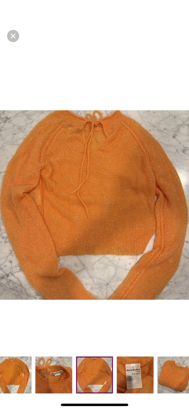Acne Studios Acne Studios Orange Kalexis Metallic Sweater Size S / US 4 / IT 40 - 3 Thumbnail