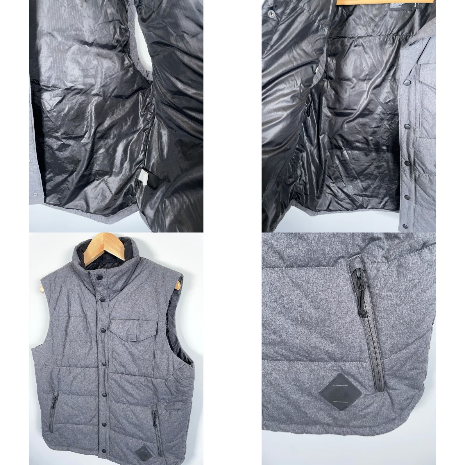 The North Face The North Face Puffer Vest Mens Large Gray Nylon Snap Button Insulated Vest Size US L / EU 52-54 / 3 - 8 Thumbnail