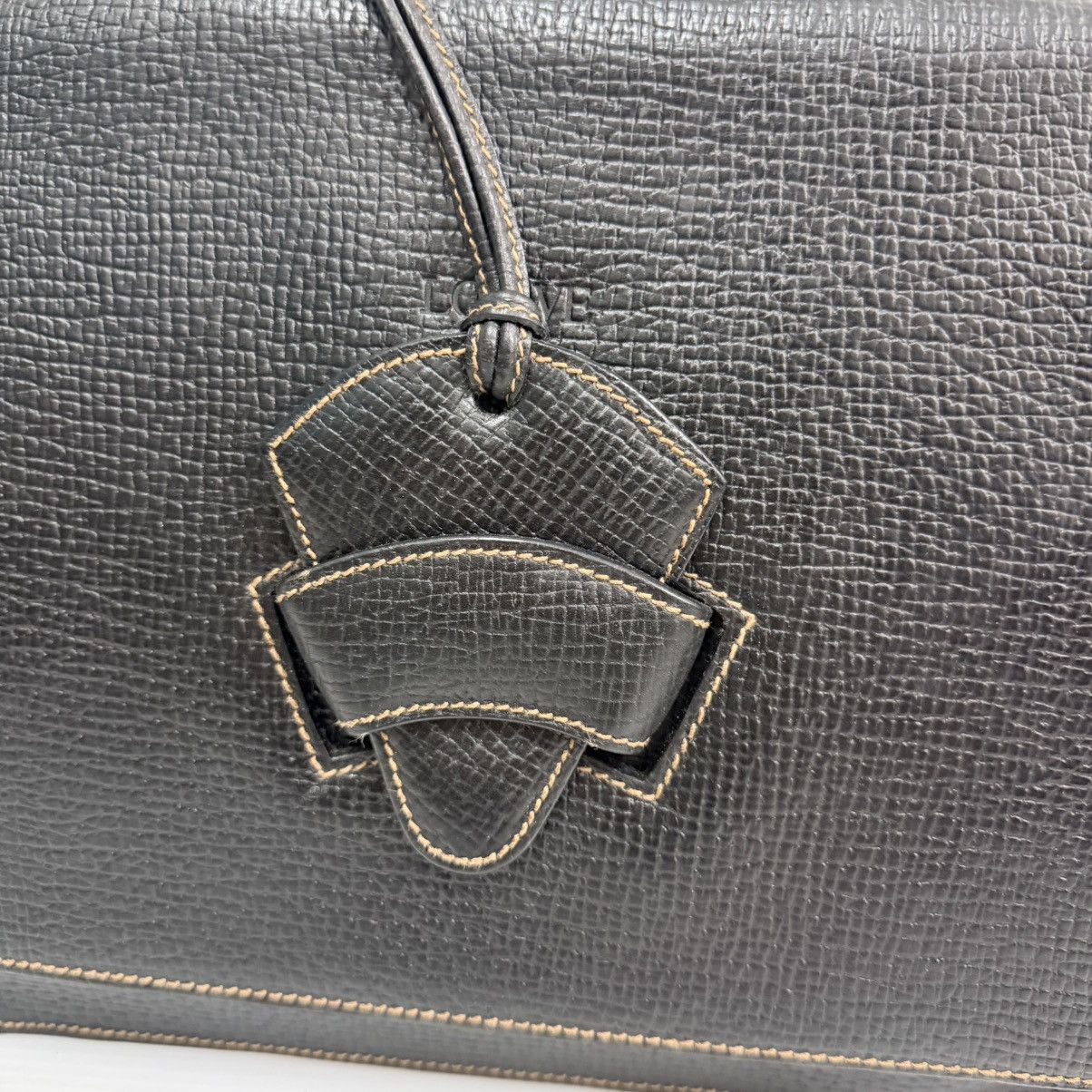 Loewe Loewe Leather Black Barcelona Top Handle Bag Size ONE SIZE - 4 Thumbnail