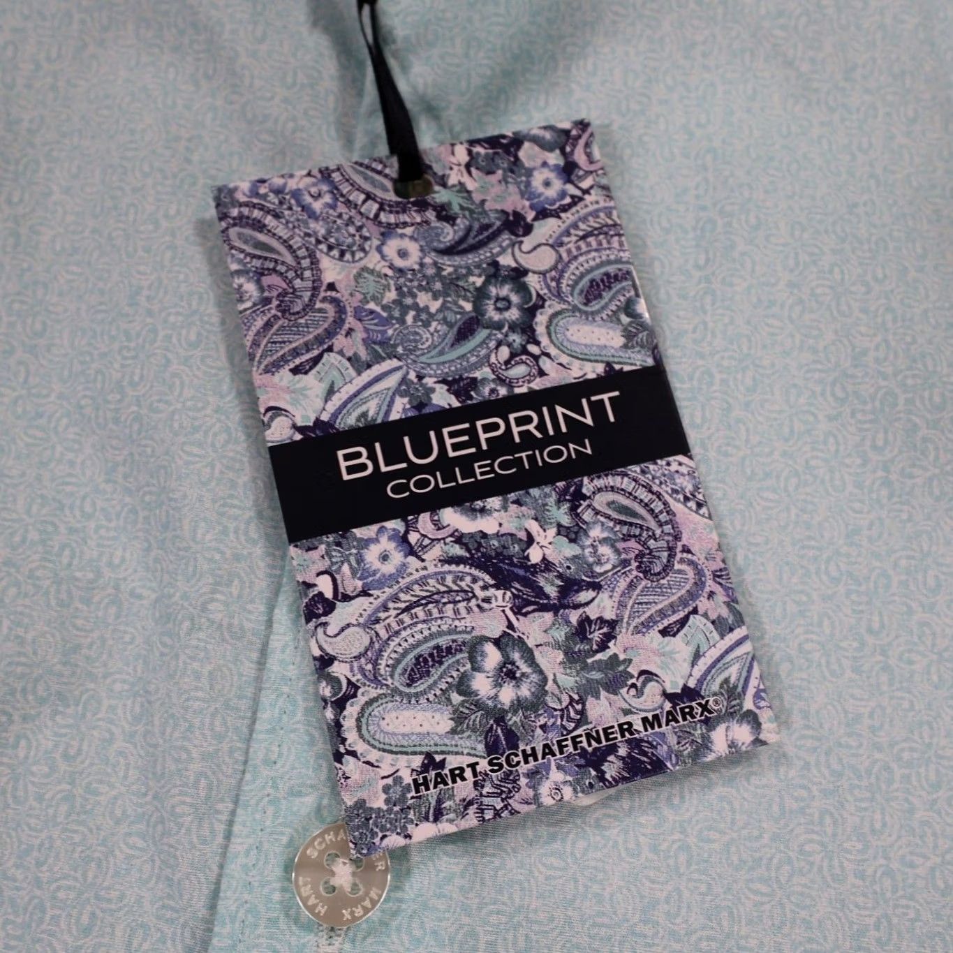 Hart Schaffner Marx Hart Schaffner Marx Button Down Shirt Mens XXL Light Blue Paisley Cotton Short Sleeve NWT Size US XXL / EU 58 / 5 - 5 Thumbnail