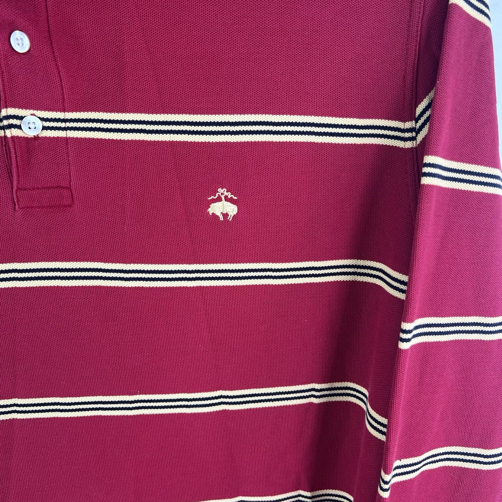 Brooks Brothers Brooks Brothers Performance Striped Polo Shirt Mens XL Red Classic Preppy Size US XL / EU 56 / 4 - 4 Thumbnail