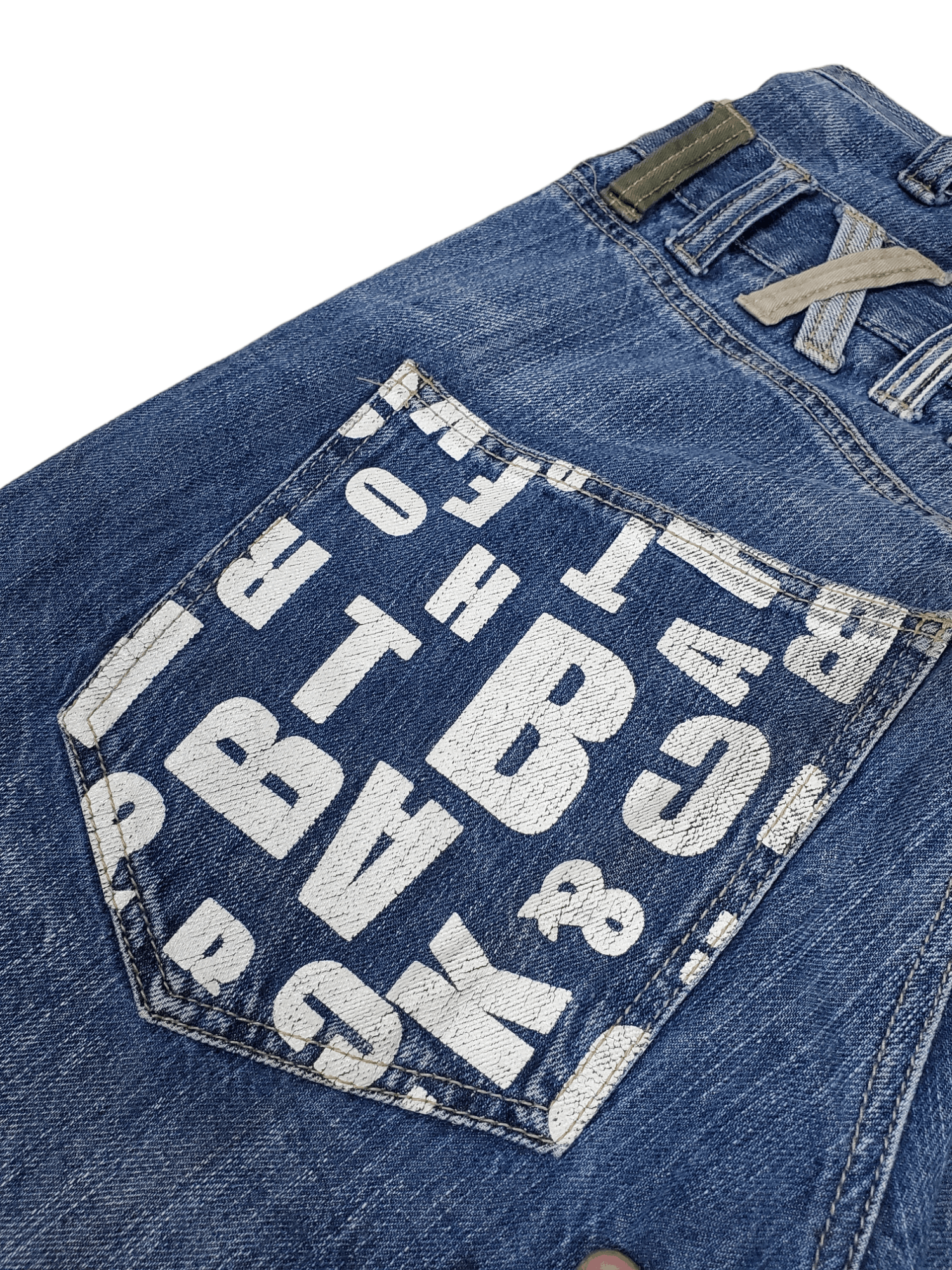 Japanese Brand × Vintage 🔥Vintage Denim Double Waist Blue Flared🔥 Size US 35 - 6 Thumbnail