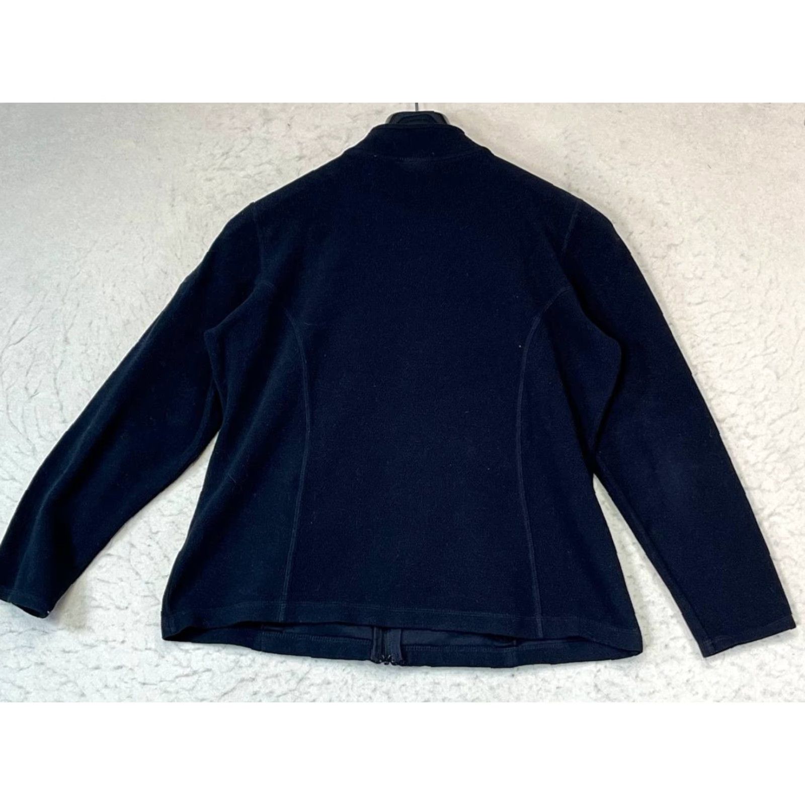 Vintage LL Bean Womens Sweater Black Full Zip Fleece Polyester Size Medium Regular Zip Up Mock Neck Winter Womens Size M / US 6-8 / IT 42-44 - 2 Thumbnail