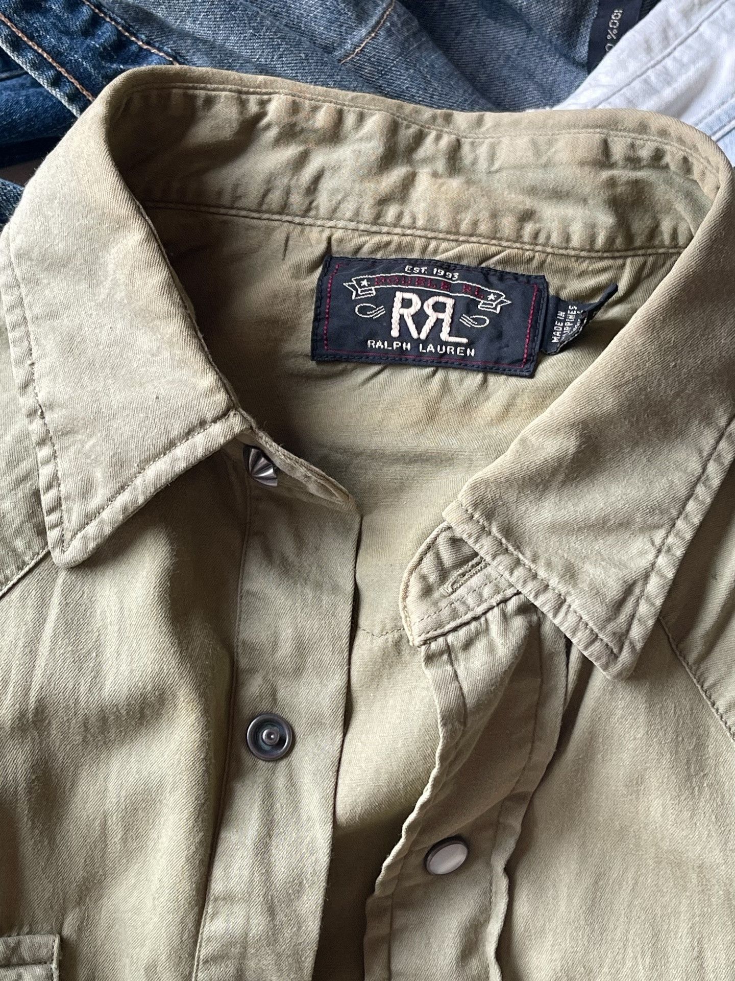 RRL Ralph Lauren RRL Slim Fit Twill Western Shirt Size US S / EU 44-46 / 1 - 5 Thumbnail