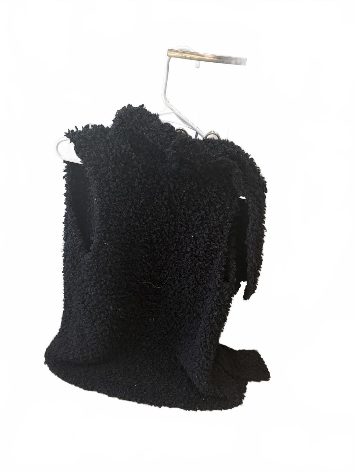 Other New Directions Black Faux Fur Open Front Vest Medium Pockets Size M / US 6-8 / IT 42-44 - 4 Thumbnail