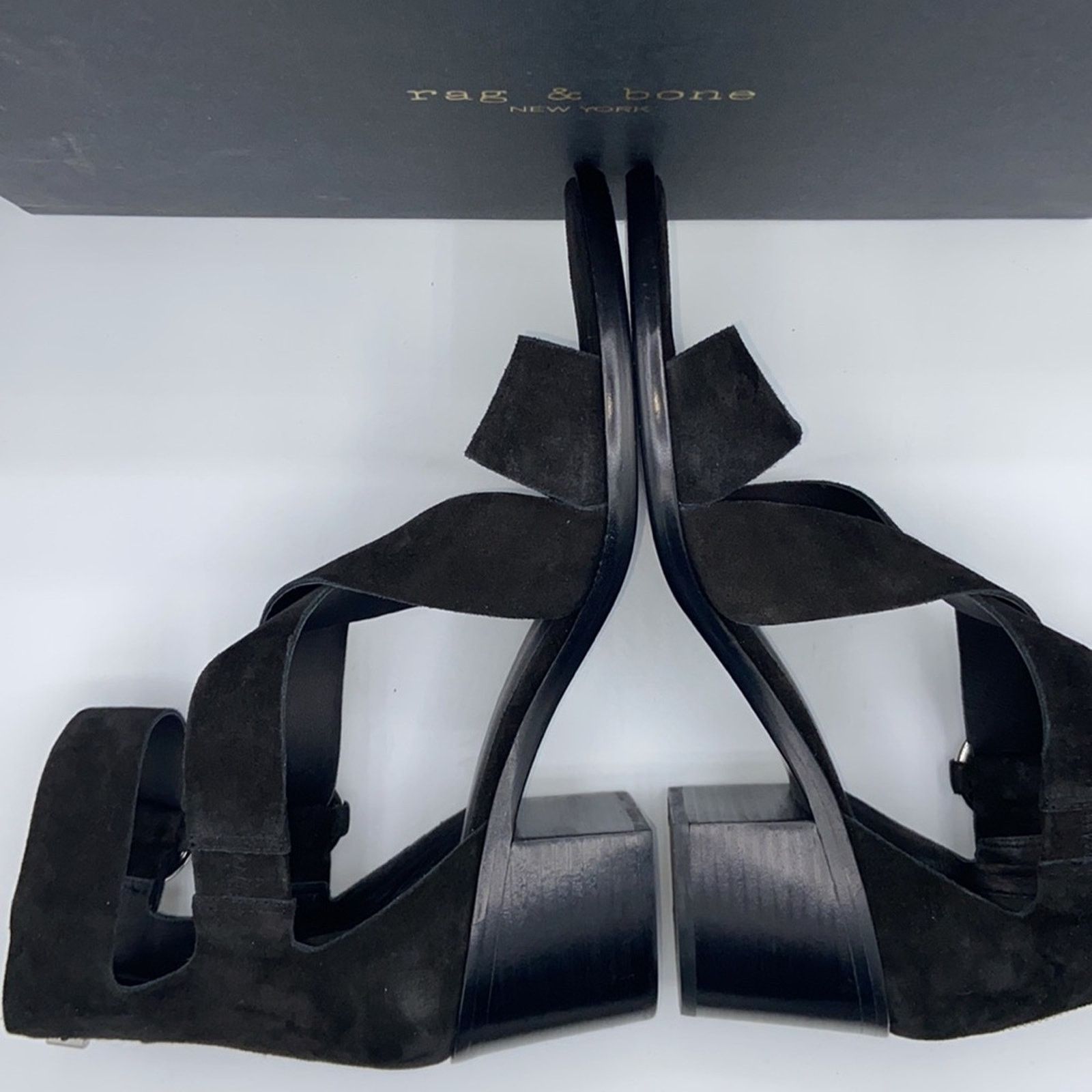 Rag & Bone NEW! rag & bone MARI Black Suede Block Heels Sandals 41/11 Size US 11 / IT 41 - 13 Thumbnail