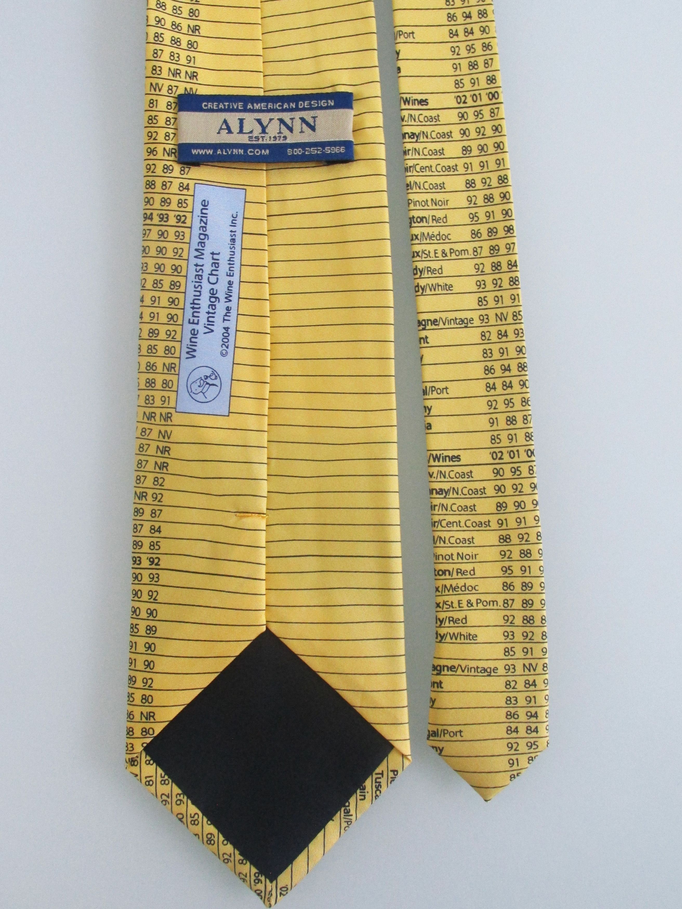 Other Alynn (NWOT) "Vintage Wine Chart" Men's Silk Tie Size ONE SIZE - 4 Thumbnail