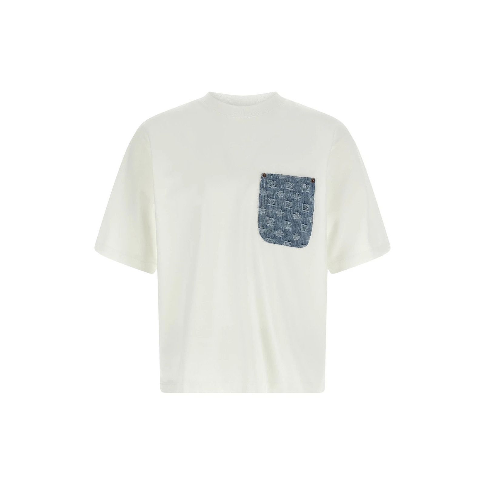 Dsquared2 DSQUARED2 Jacquard Pocket White T Shirt New & Authentic (Men Size US M / EU 48-50 / 2 - 1 Thumbnail