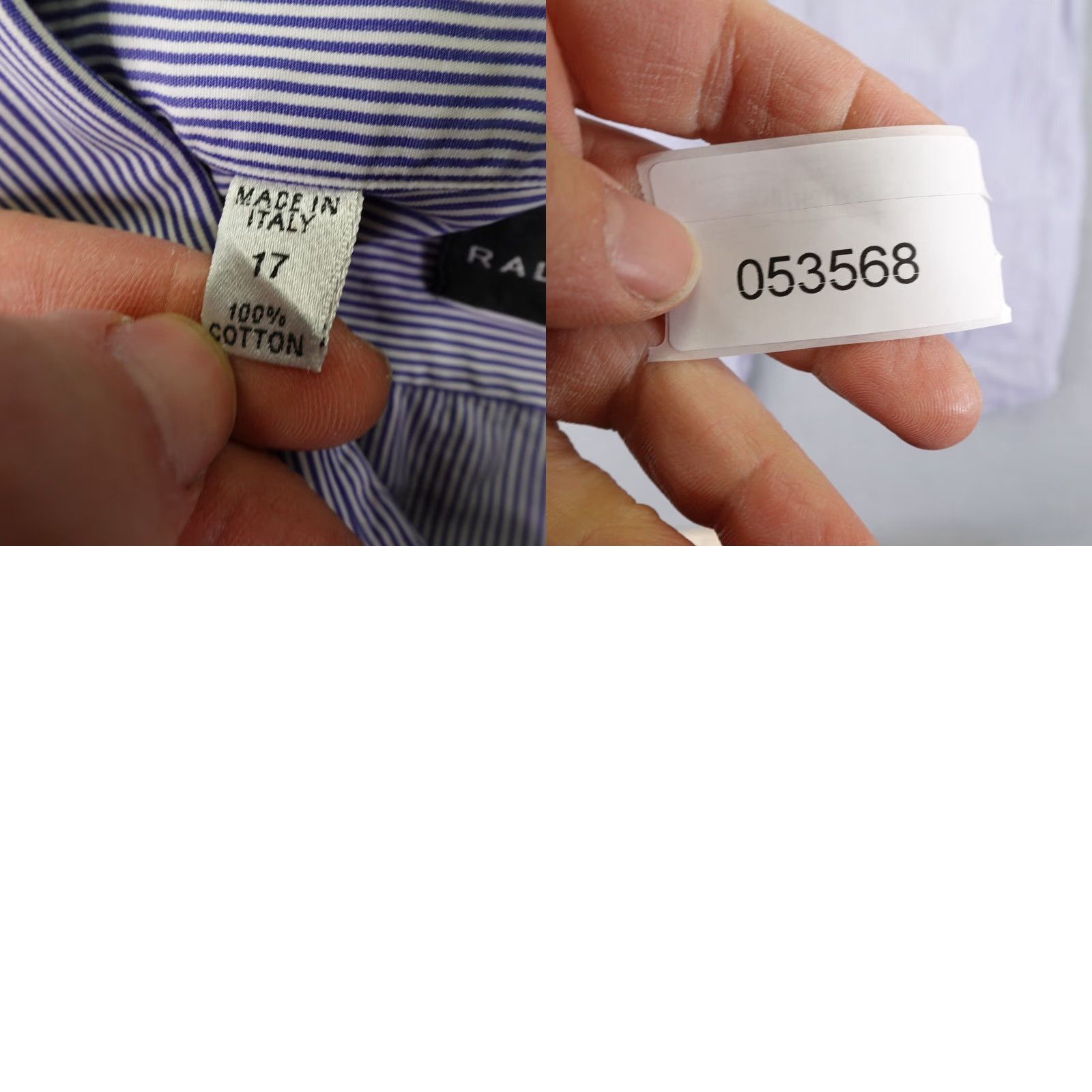 Ralph Lauren Ralph Lauren Shirt Mens XL Blue White Stripes Button Up Italy 17 Black Label? Size US XL / EU 56 / 4 - 8 Thumbnail
