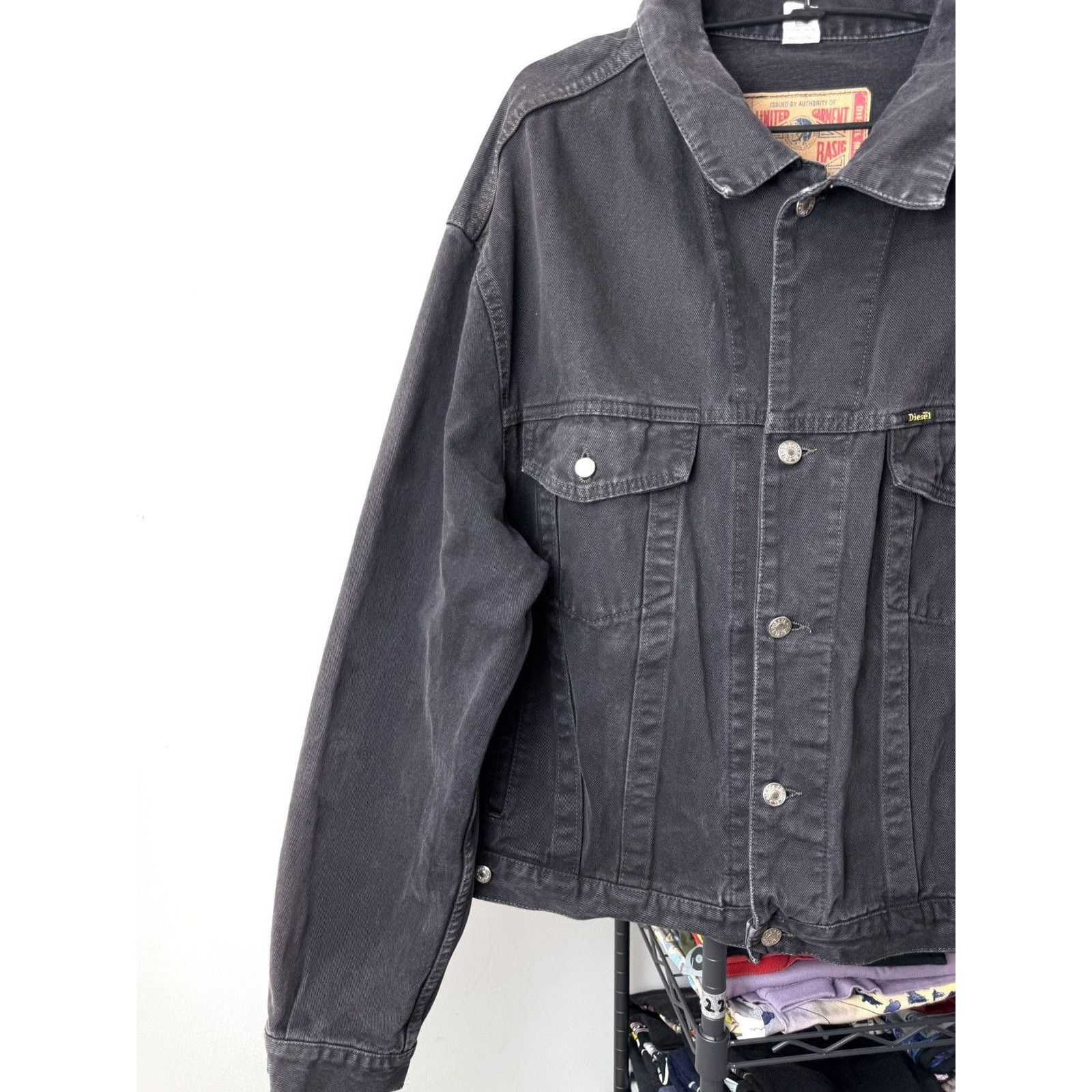 Diesel 💥Rare! Vintage Diesel Denim Jacket Archive Leather Patch Size US XXL / EU 58 / 5 - 6 Thumbnail