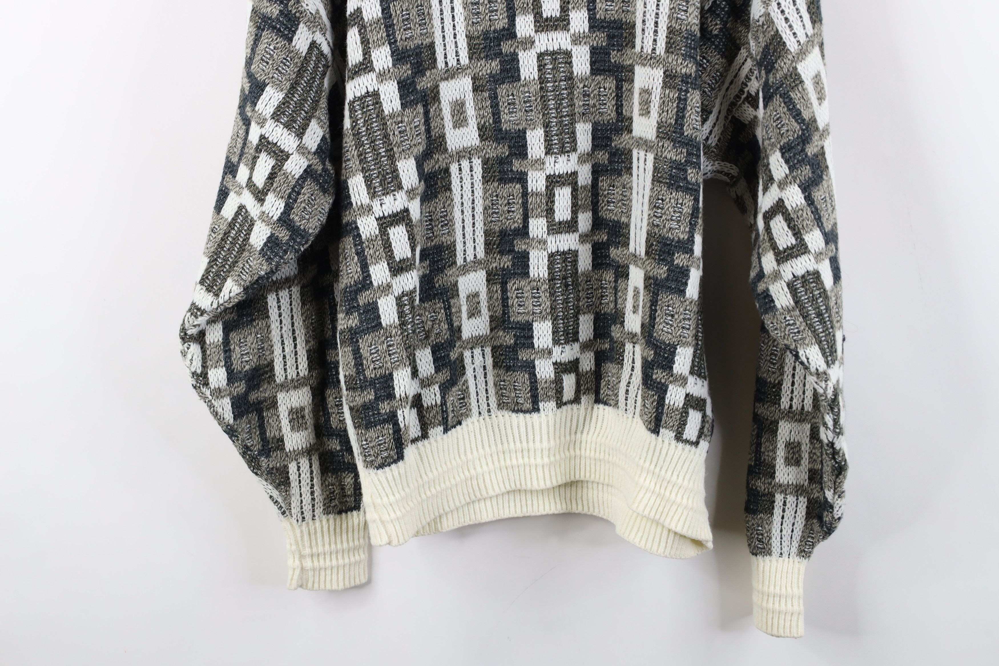 Vintage Vintage 90s Streetwear Geometric Knit Crewneck Sweater USA Size US M / EU 48-50 / 2 - 10 Thumbnail