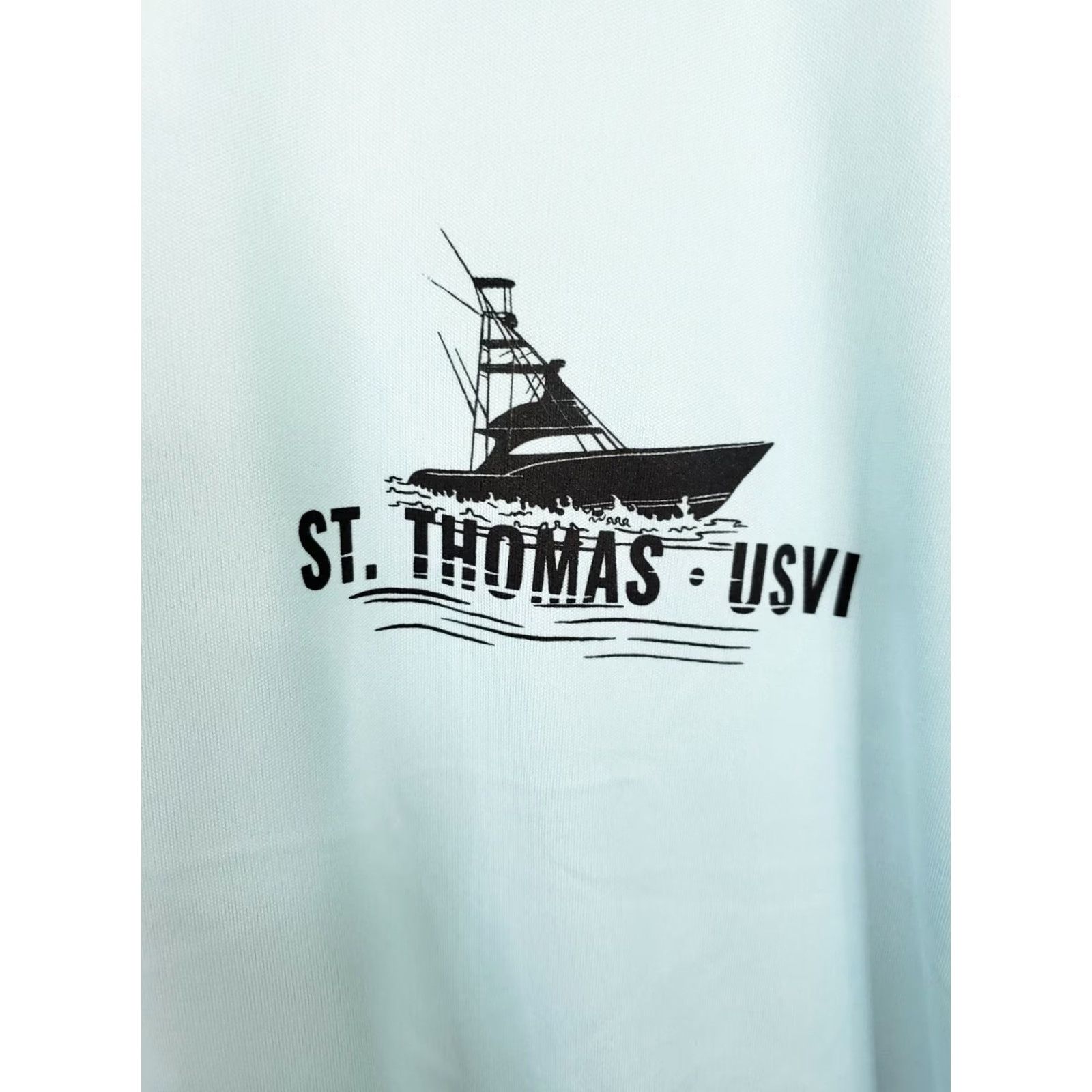 Vintage Paragon Sun Shirt LS Tee Mens 2XL Aqua Blue St. Thomas Virgin Islands UPF50+ Sun Protection Graphic Tee Size US XXL / EU 58 / 5 - 4 Thumbnail