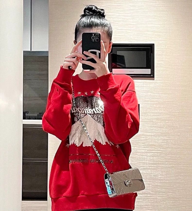 Gucci Gucci Red snow mountain sequin cotton round-neck long-slee Size US S / EU 44-46 / 1 - 8 Thumbnail