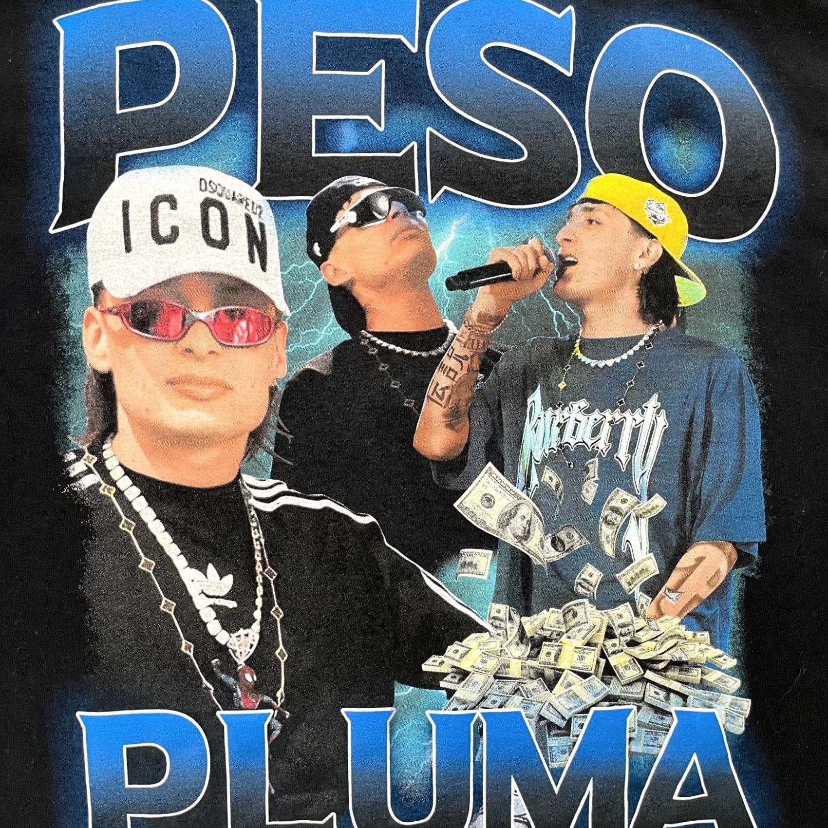 Vintage Peso Pluma Shirt Adult Medium Black La Doble P Banda Music Graphic Tee Mens M Size US M / EU 48-50 / 2 - 3 Thumbnail