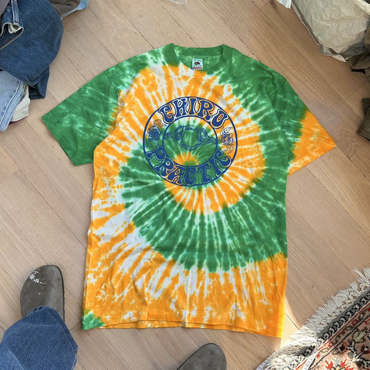Fruit Of The Loom Vintage 90s Grateful Dead Chiro Puff Print Tie Dye Shirt Size US XL / EU 56 / 4 - 1 Thumbnail