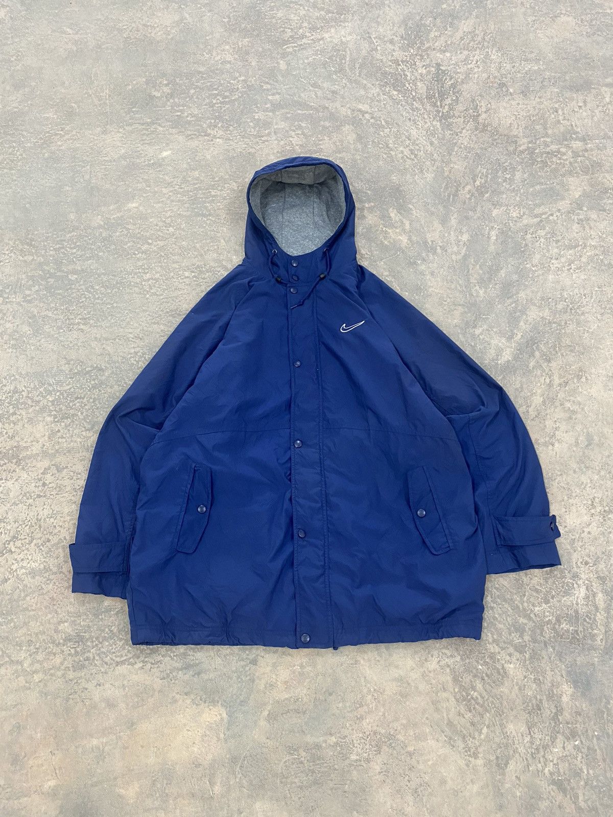 Nike VINTAGE 90s NIKE BIG SWOOSH BACKHIT WINDBREAKER JACKET BLUE Size US XXL / EU 58 / 5 - 5 Thumbnail