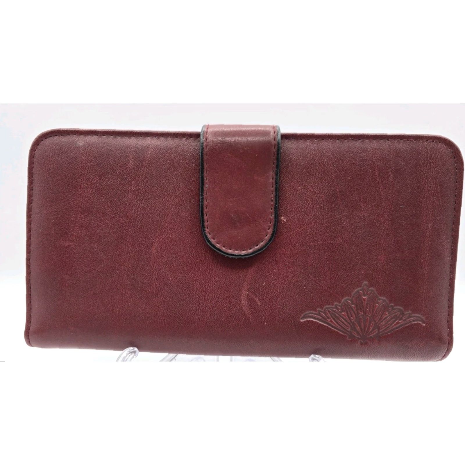 Vintage VINTAGE Buxton Wallet Card Organizer Clutch Wristlet Women Adult Rose Velvet Faux Leather 80s Decade Rose Mens Girls Boys Size ONE SIZE - 2 Thumbnail