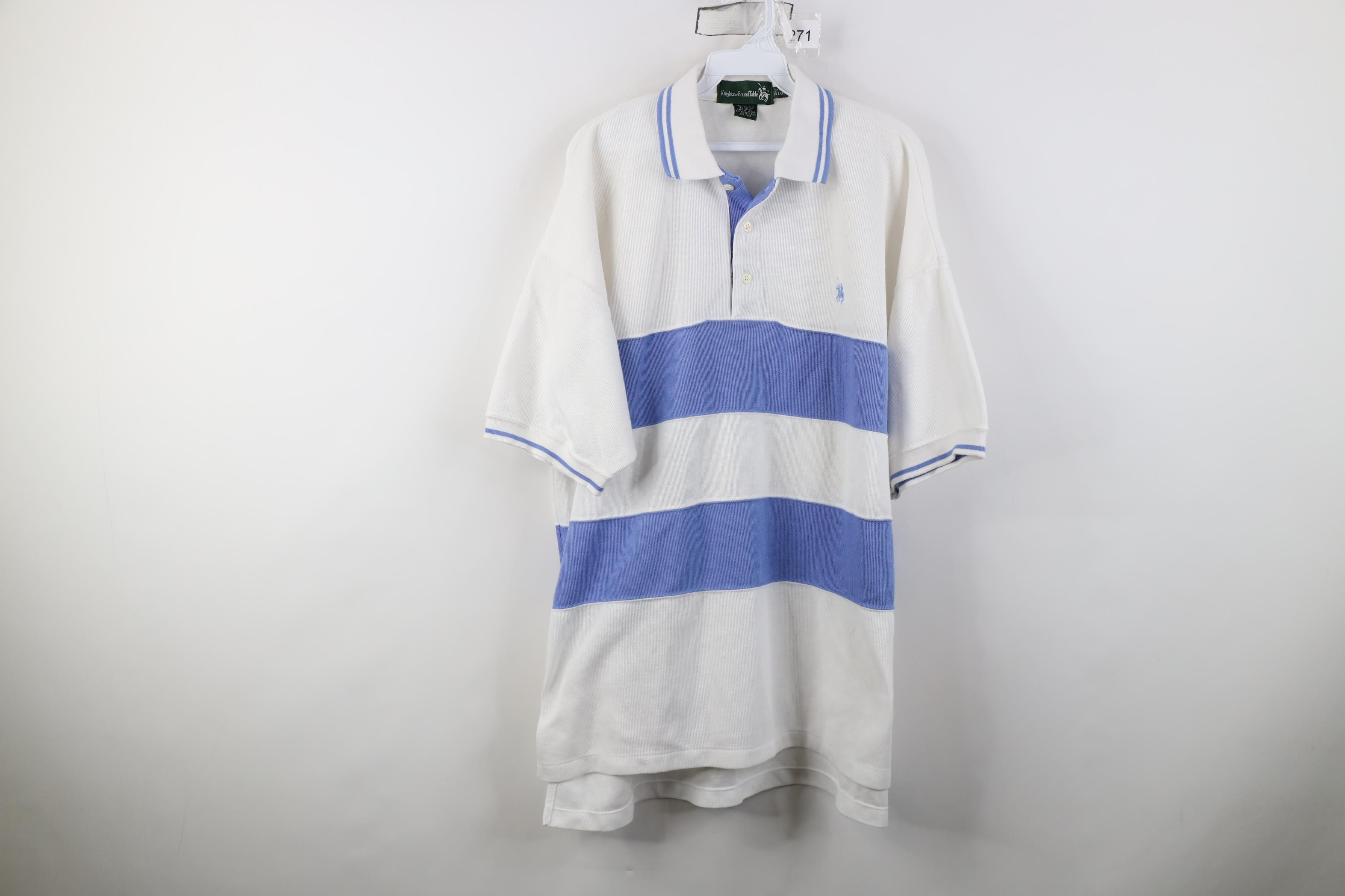Vintage Vintage 90s Streetwear Block Thermal Knit Golf Polo Shirt Size US XXL / EU 58 / 5 - 1 Thumbnail