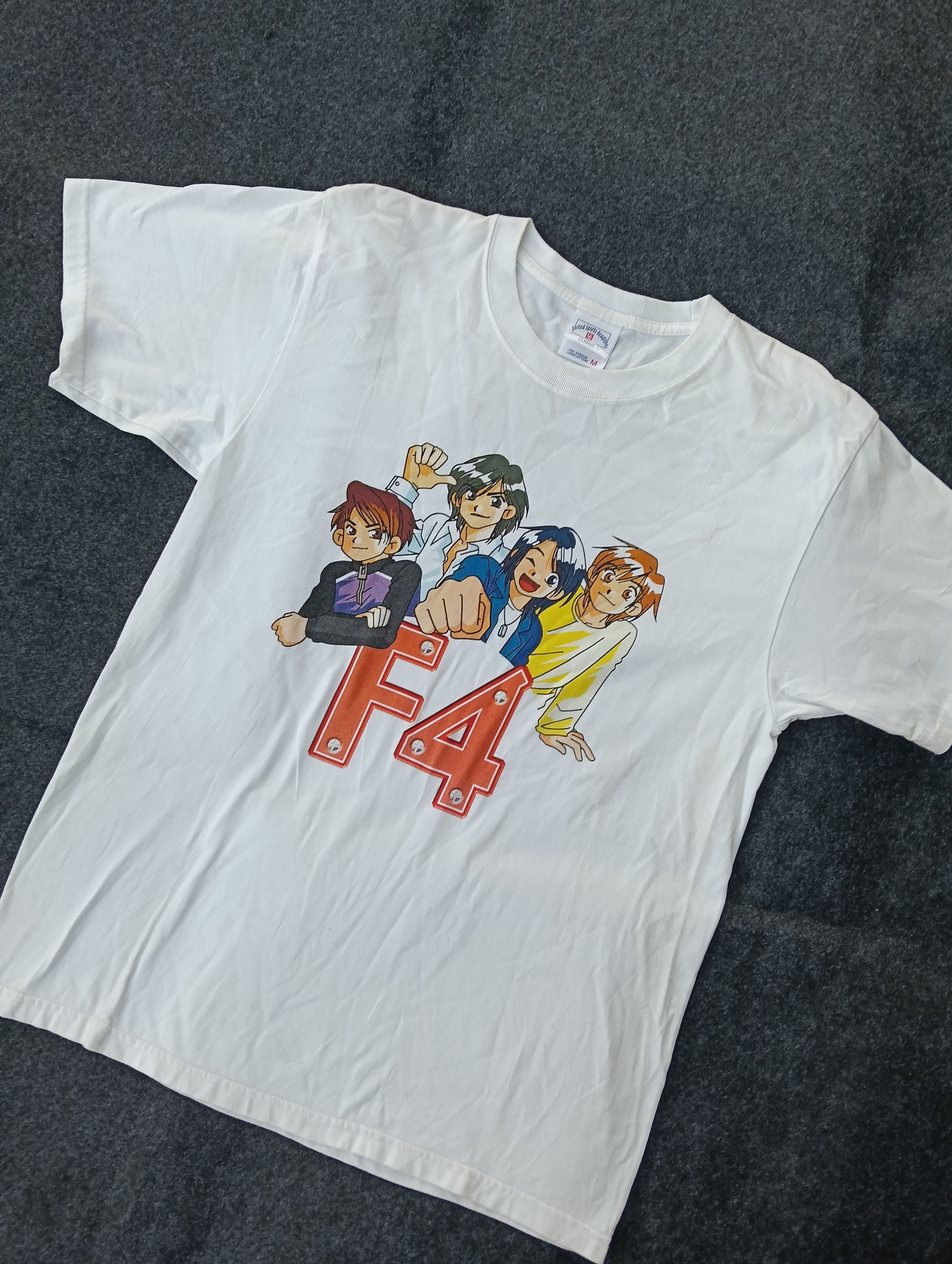 Band Tees × Japanese Brand × Vintage 90s F4 JAPANESE BAND WHITE TSHIRT. Size US M / EU 48-50 / 2 - 1 Thumbnail
