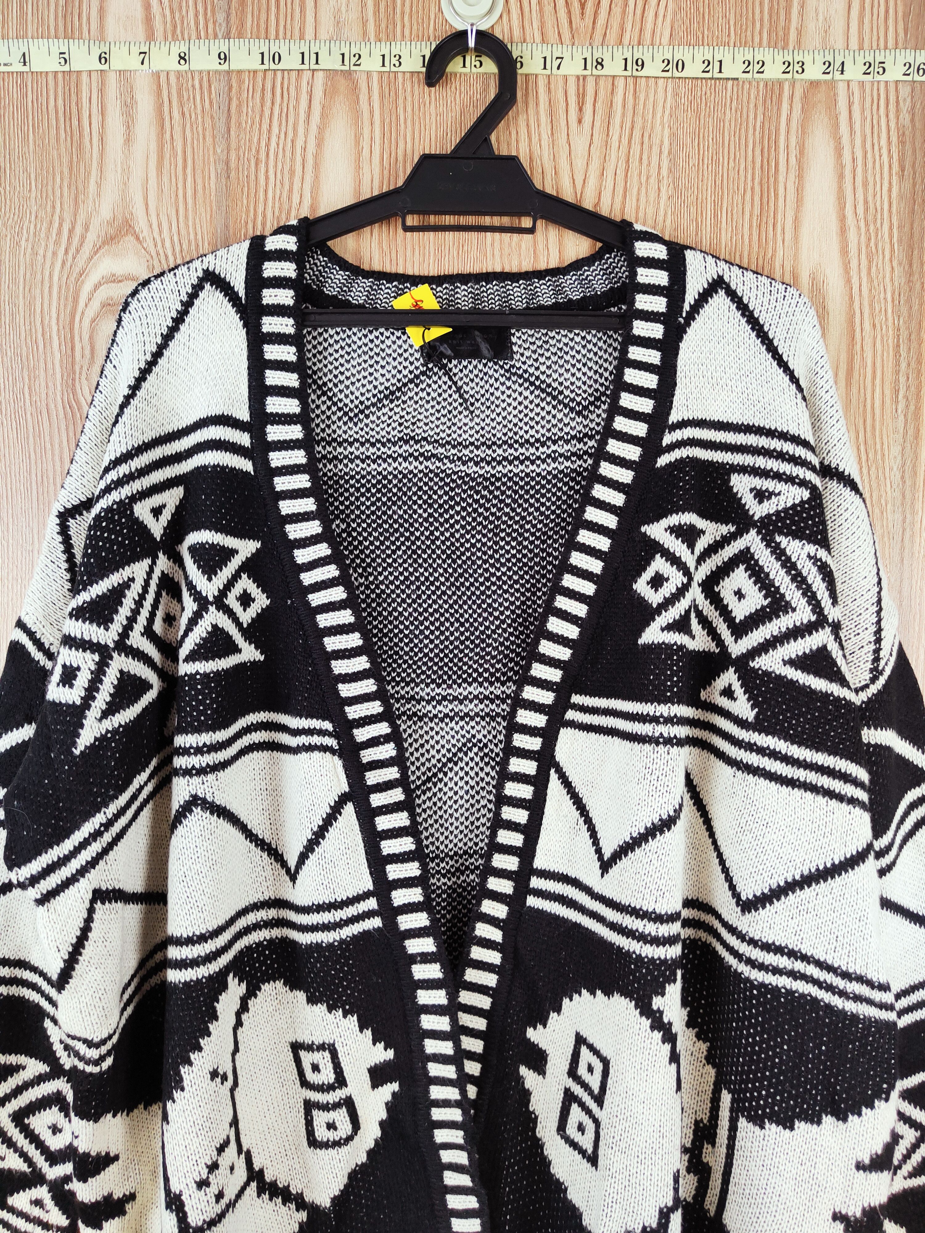 Japanese Brand Vintage Salon Black White Knitwear Cardigan #W130 Size US L / EU 52-54 / 3 - 2 Thumbnail
