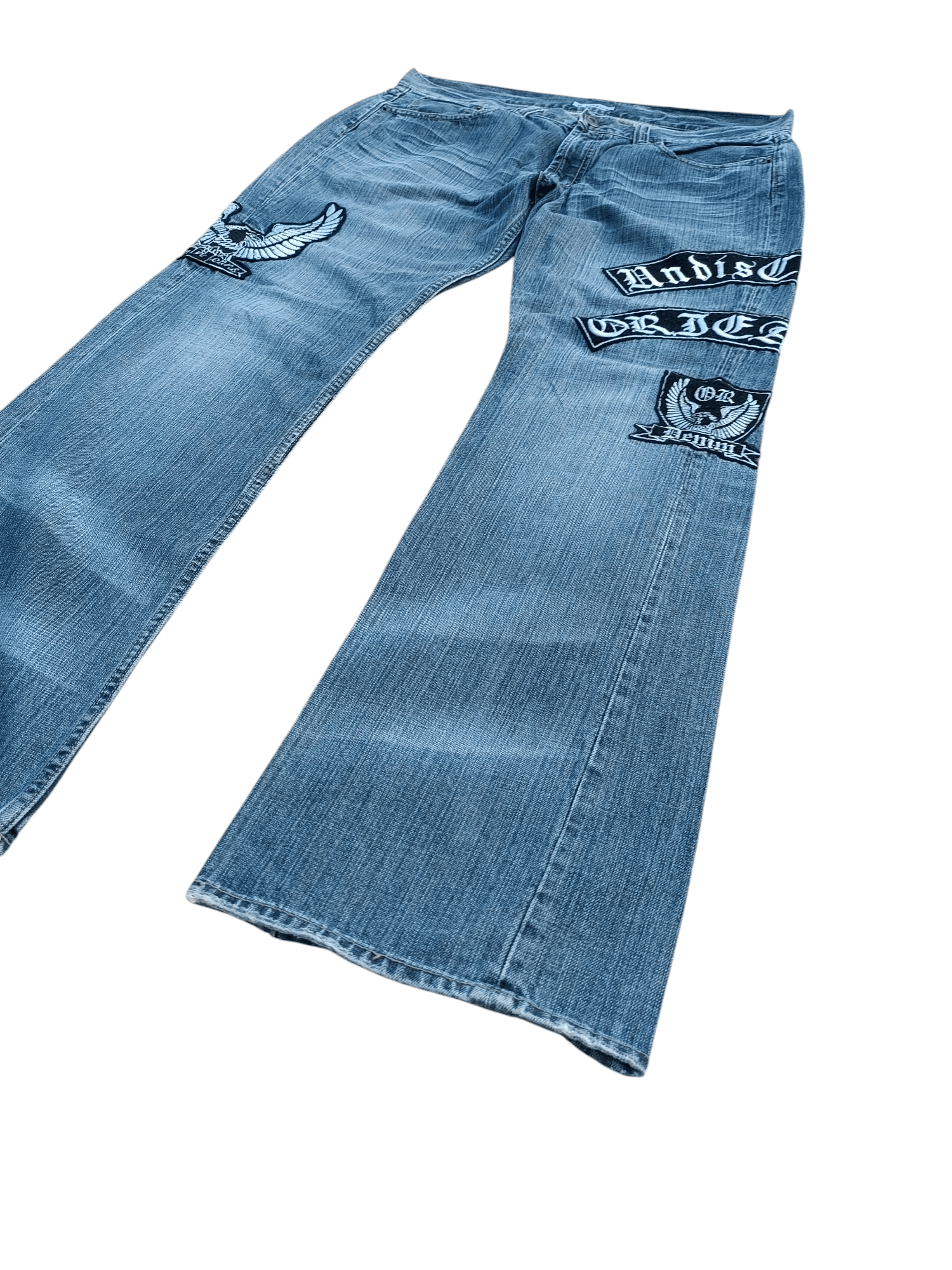 Japanese Brand FLARED RARE❤️‍🔥SORRIDERE RIPPED PATCHWORK JEANS Size US 36 / EU 52 - 1 Thumbnail