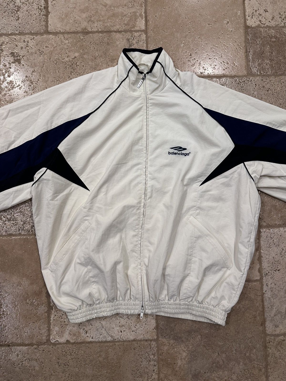 Balenciaga Balenciaga Sport Icon 3B White Zip Track Windbreaker Jacket Size US XXS / EU 40 - 3 Thumbnail
