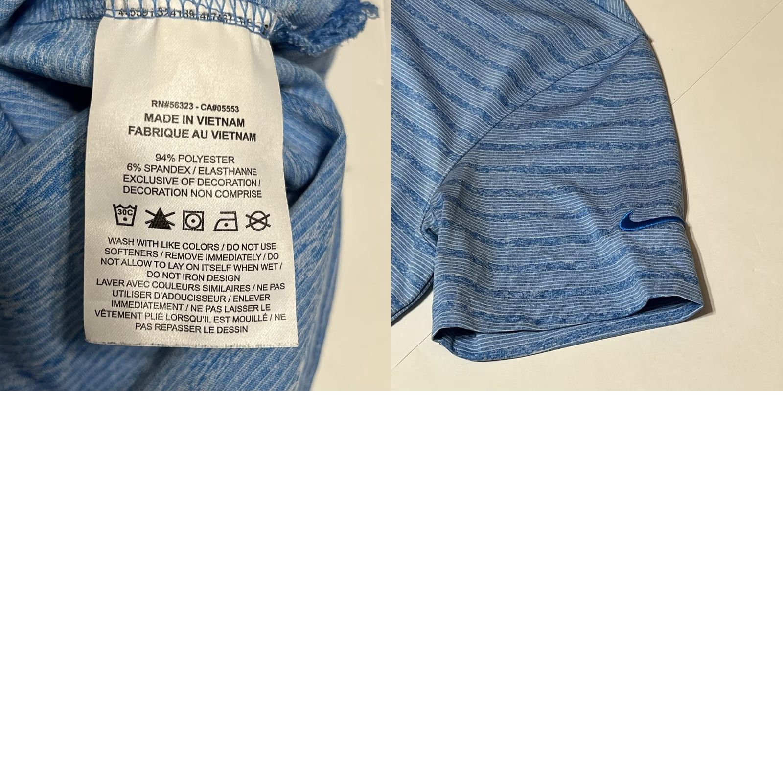 Nike Nike Golf Polo Shirt Mens Blue Striped Dri-Fit Size M Swoosh Logo Button Short Sleeve Casual Activewear Workwear Size US M / EU 48-50 / 2 - 8 Thumbnail