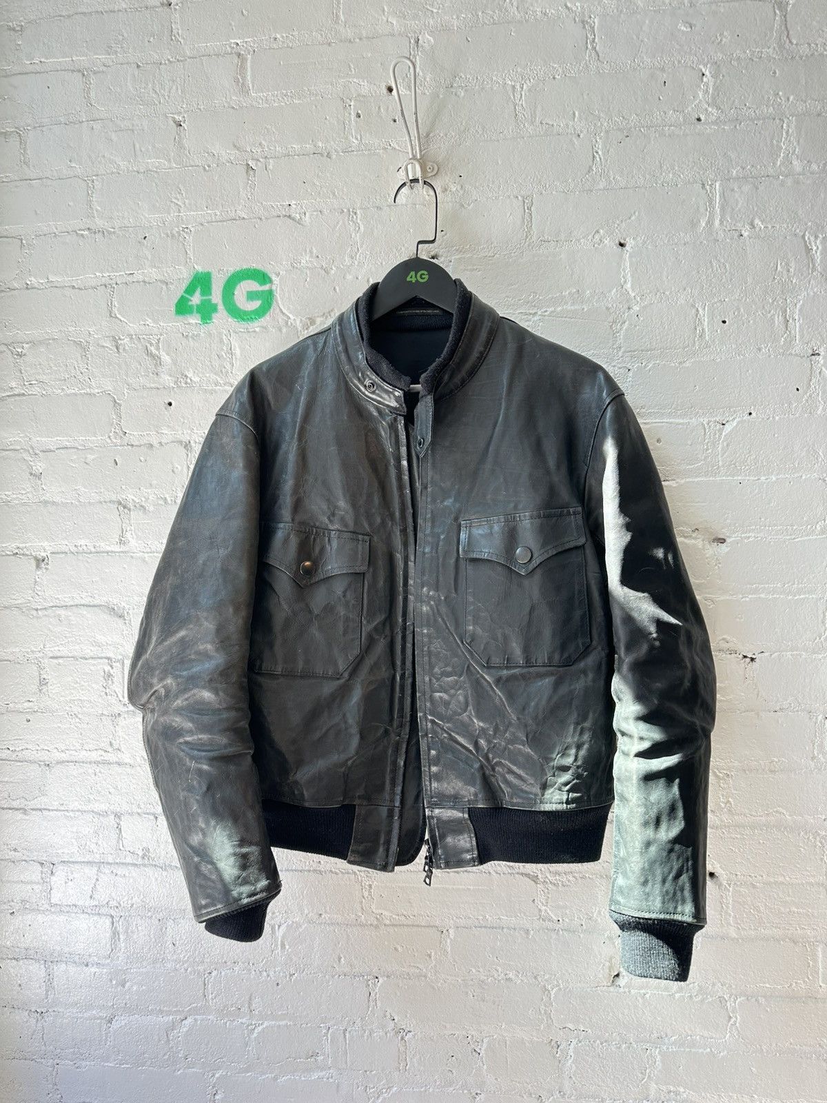 Yohji Yamamoto YOHJI UZI LEATHER STRIPPER JACKET SZ L Size US L / EU 52-54 / 3 - 3 Thumbnail